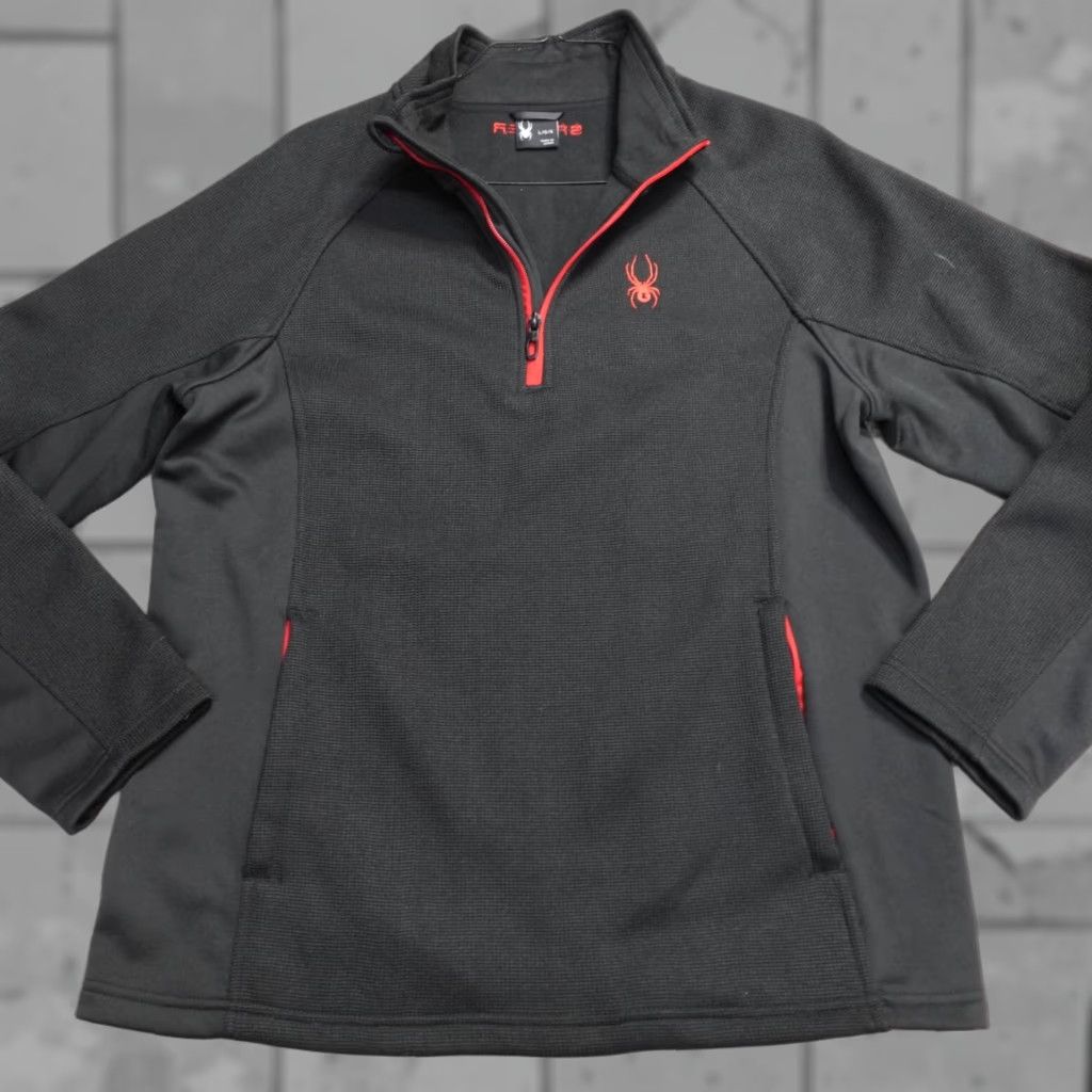 Spyder Spyder Pullover 1/4 Zip Long Sleeve Black Fleece Performance Hiking Mens L Size US L / EU 52-54 / 3 - 1 Thumbnail