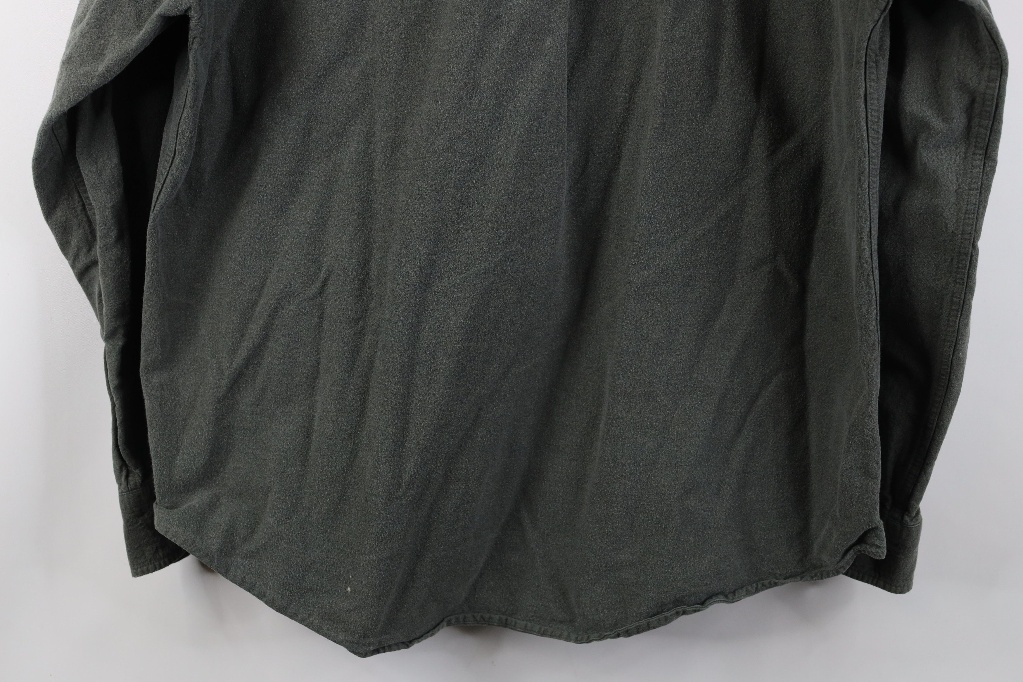 Lands' End Vintage 90s Lands End Chamois Cloth Button Down Shirt Green Size US L / EU 52-54 / 3 - 16 Thumbnail