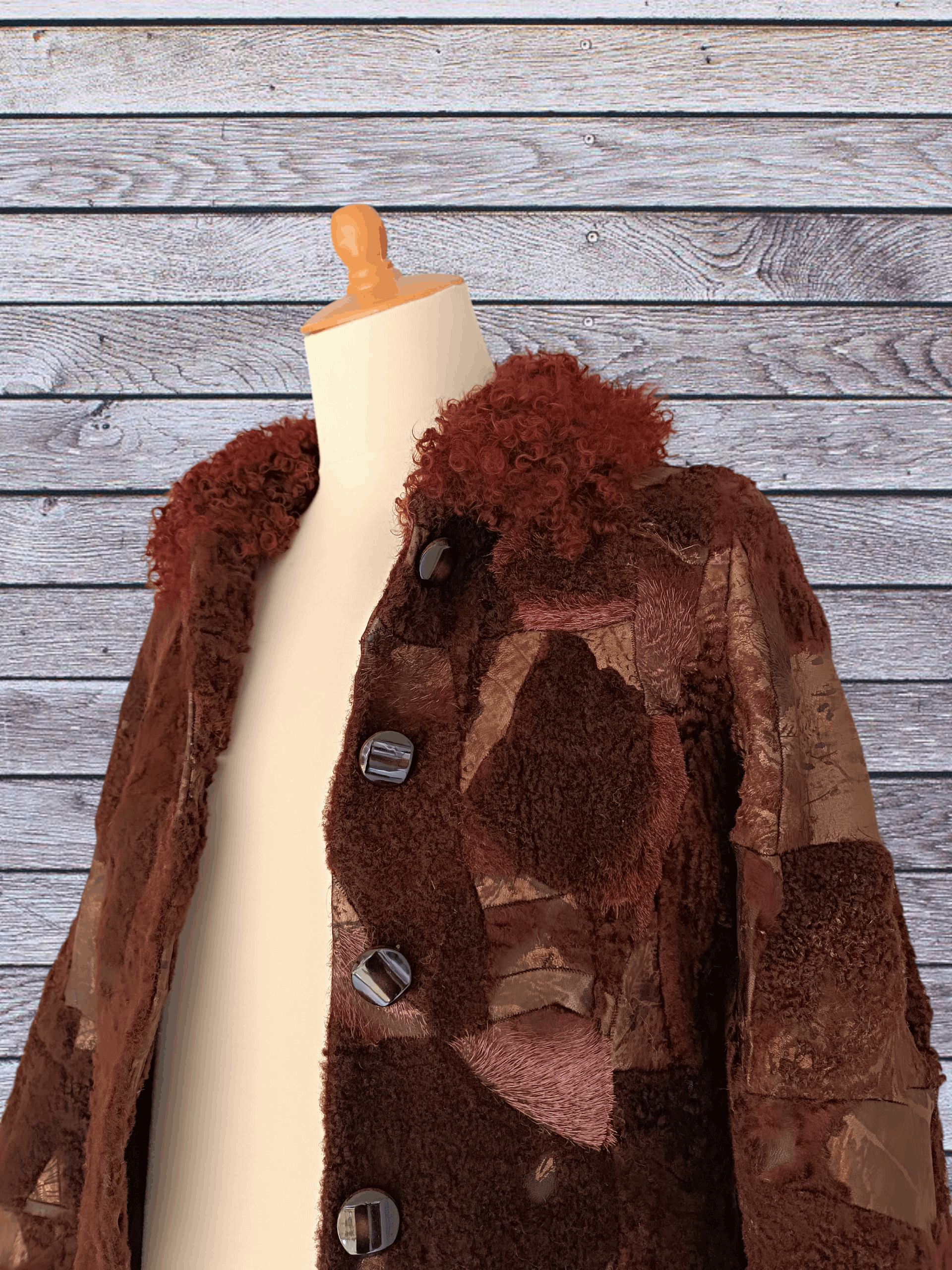 Other Vintage Patchwork Leather Fur Jacket Size M / US 6-8 / IT 42-44 - 2 Thumbnail