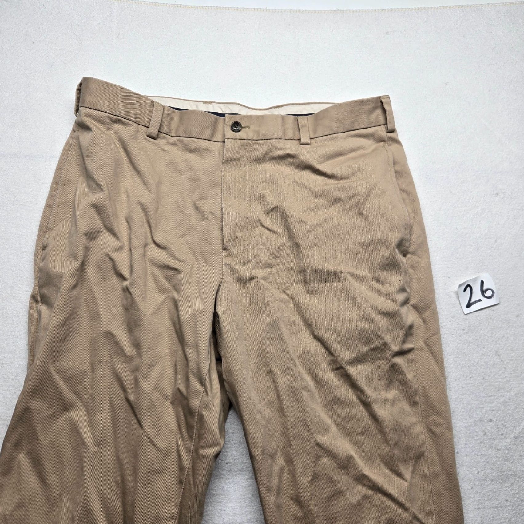 Brooks Brothers Brooks Brothers Advantage Chino Hudson Men's Pants 34x30 Beige Flat Front Twill Size US 34 / EU 50 - 2 Thumbnail