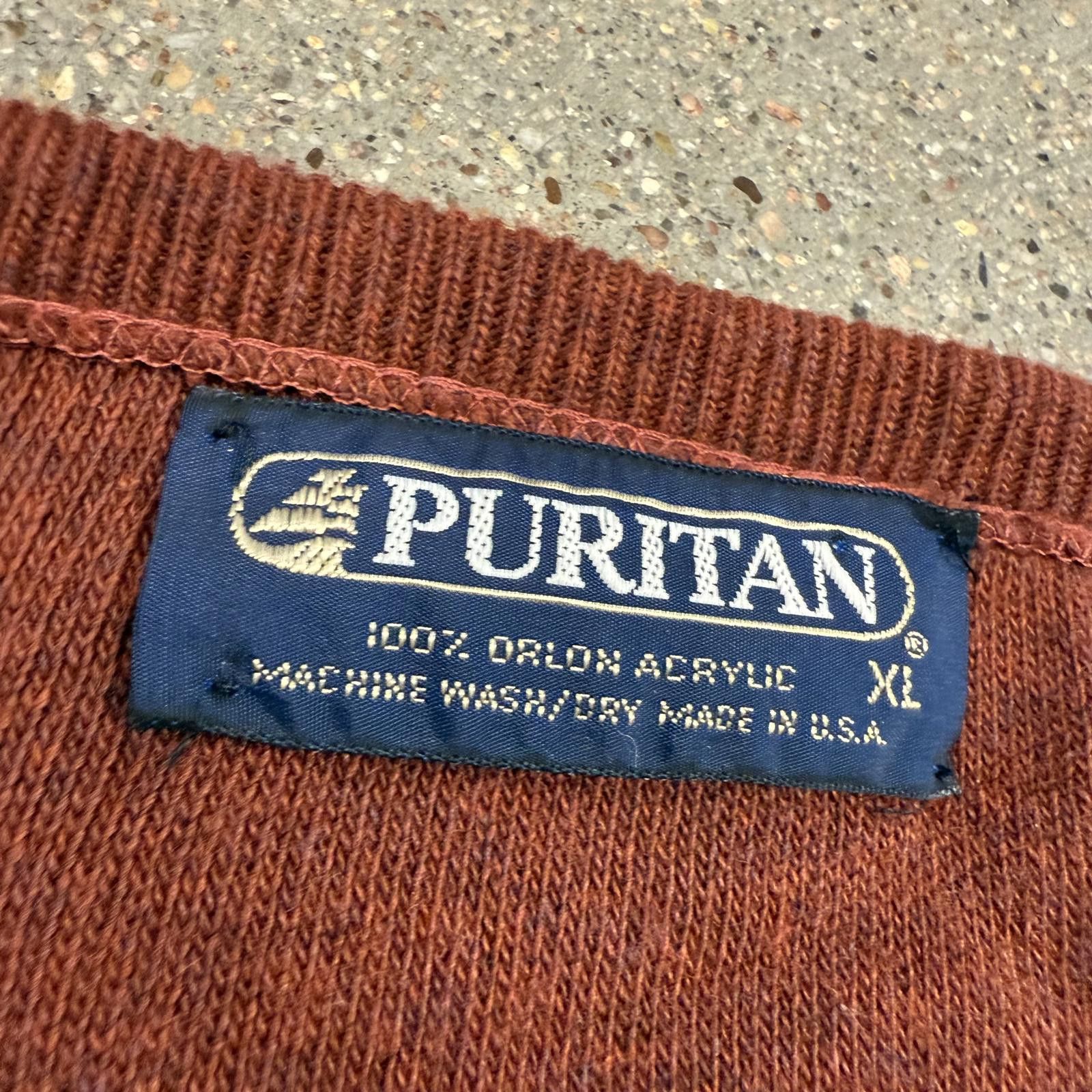 Puritan Lot of 2 Vtg 80s PURITAN Orion Acrylic V-Neck Sweaters XL Size US XL / EU 56 / 4 - 4 Thumbnail