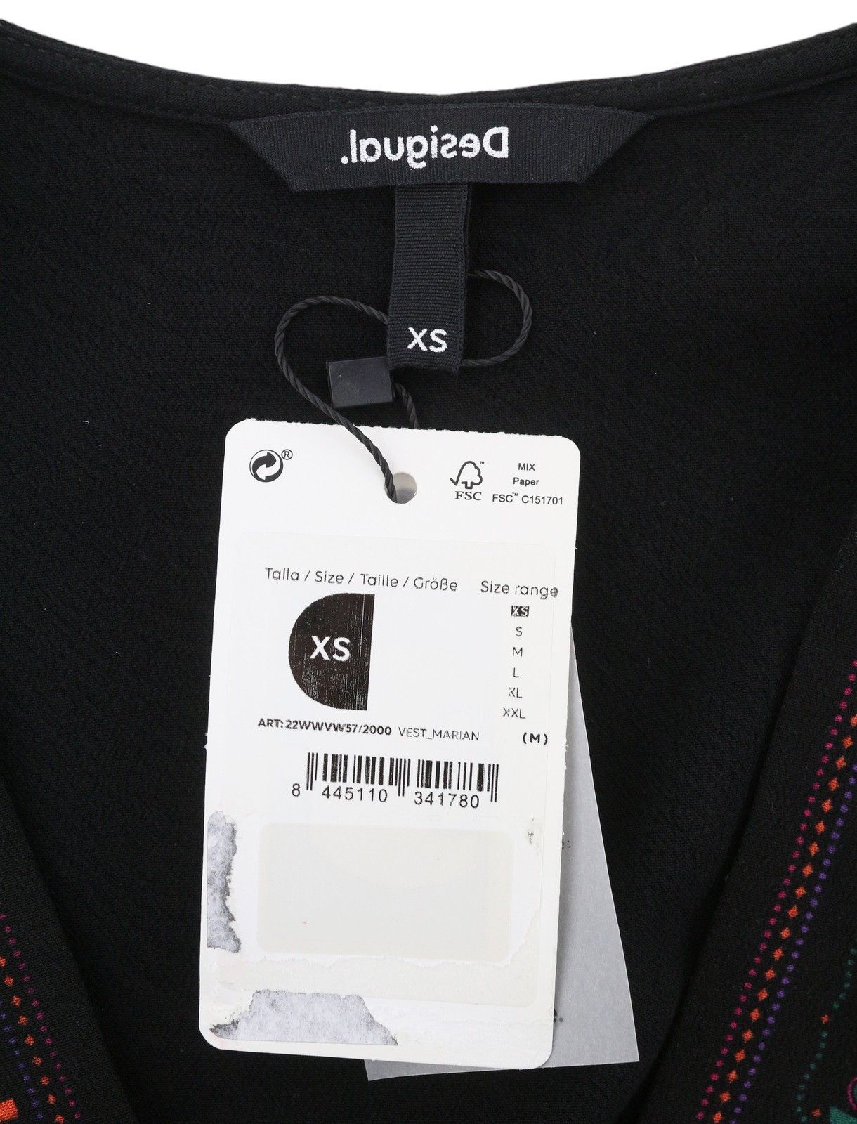 Desigual VEST MARIAN XS Black Patterned Oversized Dress 89019 Size XS / US 0-2 / IT 36-38 - 9 Thumbnail