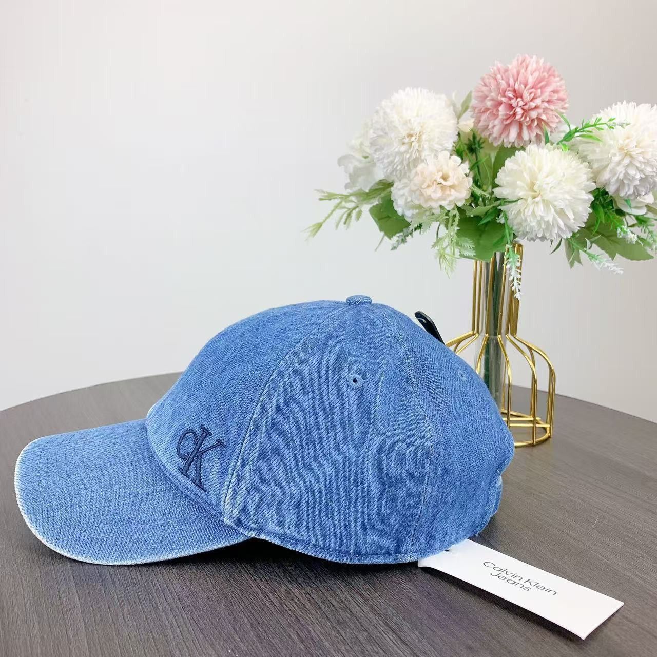 Calvin Klein Calvin Klein Washed Denim Embroidered Logo Baseball CapBlue Size ONE SIZE - 4 Thumbnail