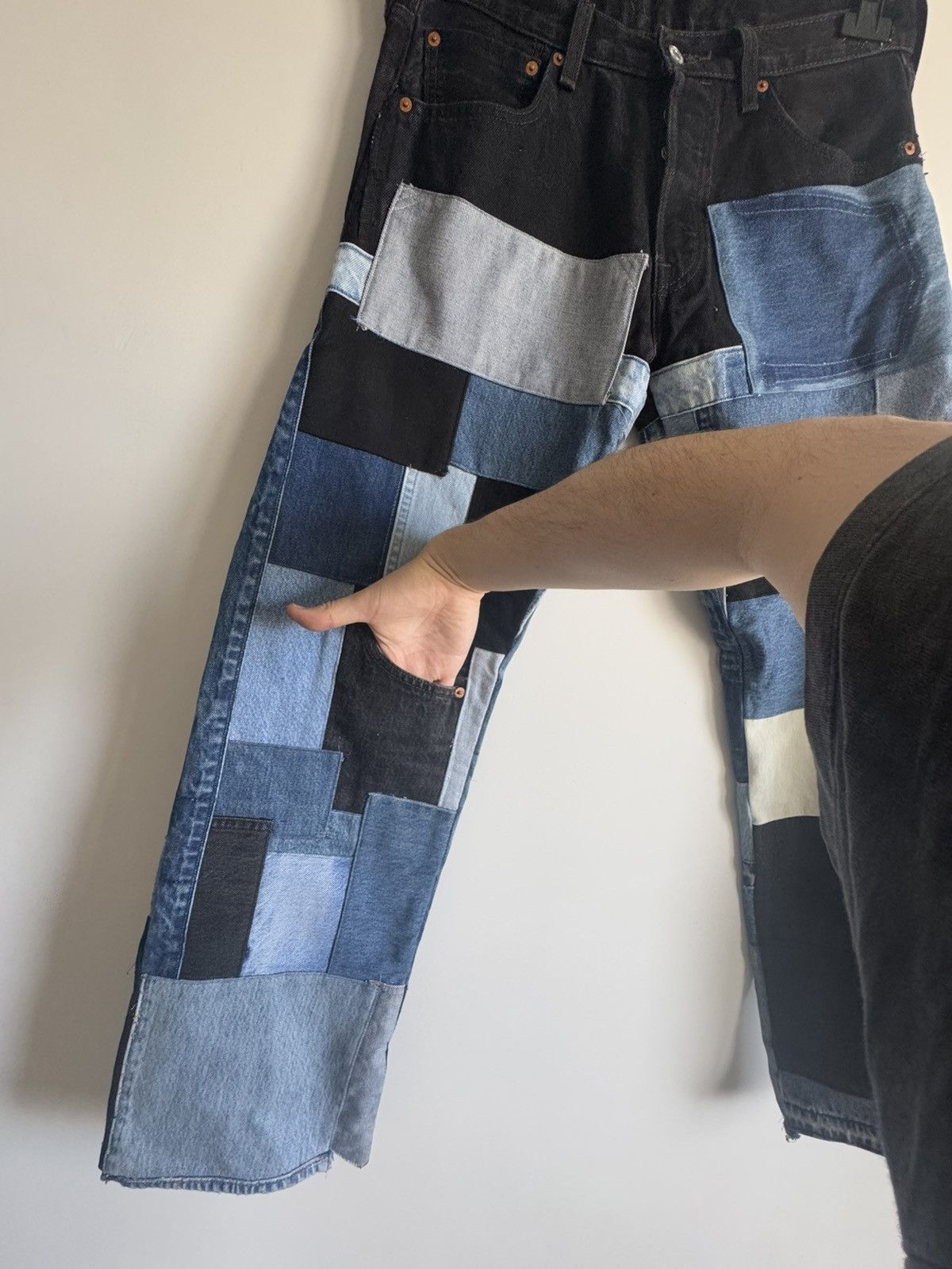 Levi's Custom recycled Levis jeans patchwork denim Size US 32 / EU 48 - 7 Thumbnail