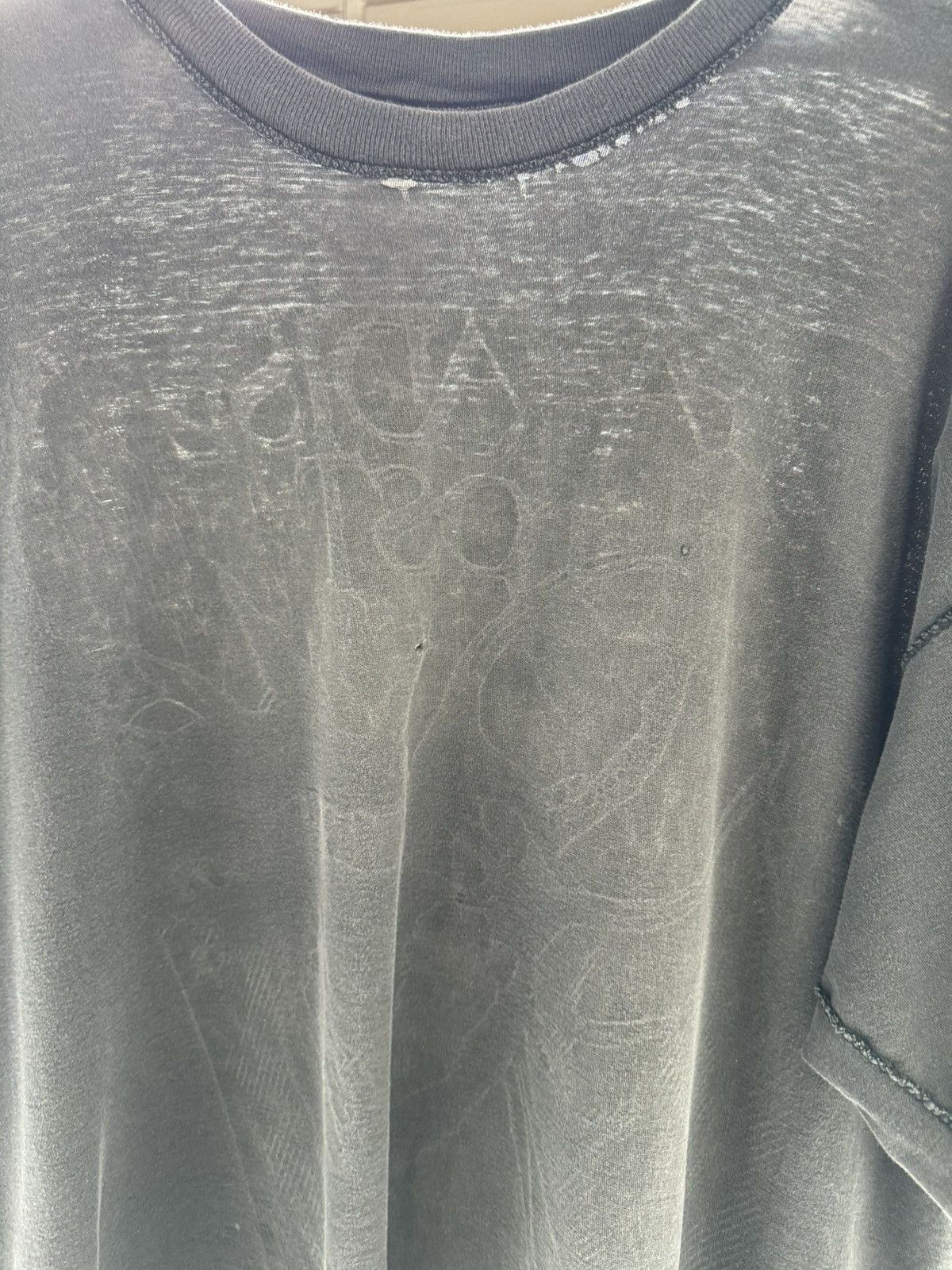 Vintage VINTAGE 90s FADED THRASHED INSIDE OUT BLACK T SHIRT Size US XL / EU 56 / 4 - 5 Thumbnail