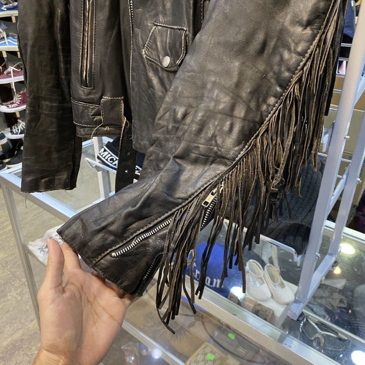 Harley Davidson VTG Chrome Specialties Fringe Leather BikerJacket USA Harley Size US M / EU 48-50 / 2 - 5 Thumbnail