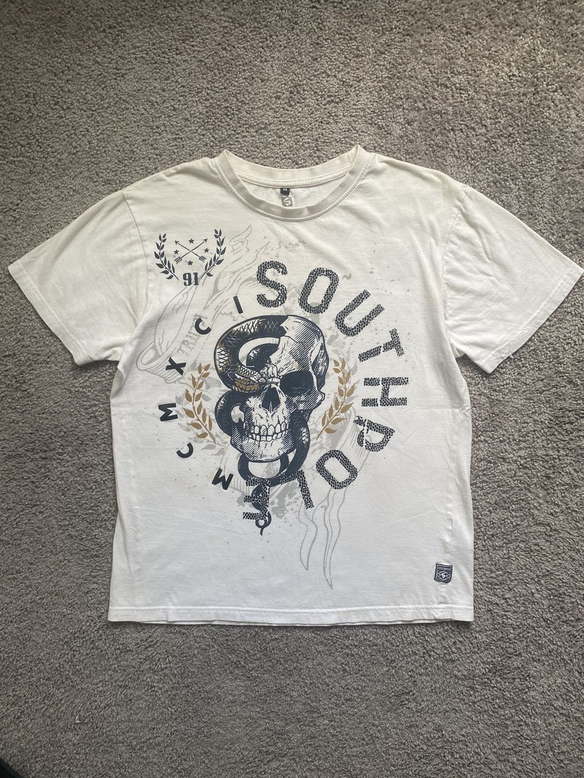 Southpole × Vintage Vintage Y2K Skull Southpole Skater Tee Shirt Size US M / EU 48-50 / 2 - 1 Thumbnail