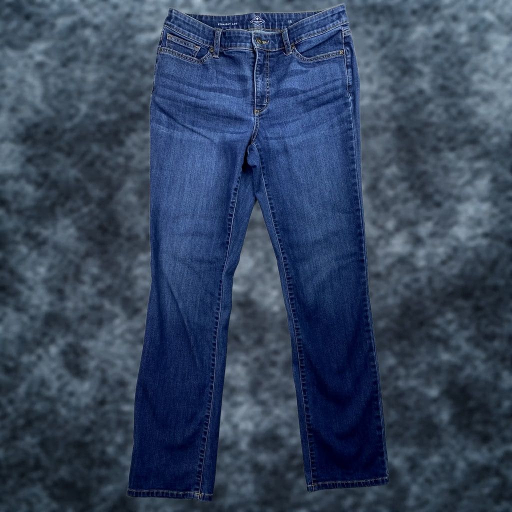 Vintage St John's Bay Jeans Womens 12 Tall Straight Denim Blue 5-Pocket Stretch MId Rise Vintage No N/A Size 34" / US 12 / IT 48 - 1 Thumbnail