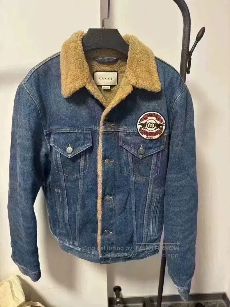 Gucci Gucci Shearling Collar Denim Jacket. Size US M / EU 48-50 / 2 - 1 Thumbnail