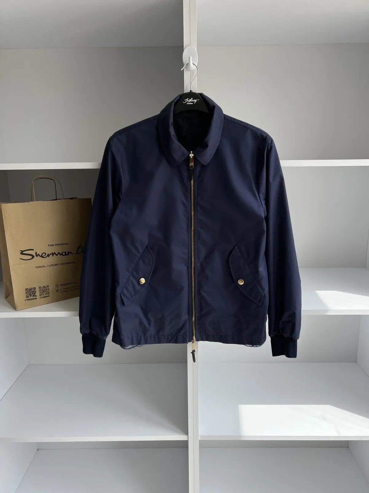 Burberry × Vintage Vintage Burberry Blue Plaid Reversible Double-Zipper Jacket Size US L / EU 52-54 / 3 - 9 Thumbnail