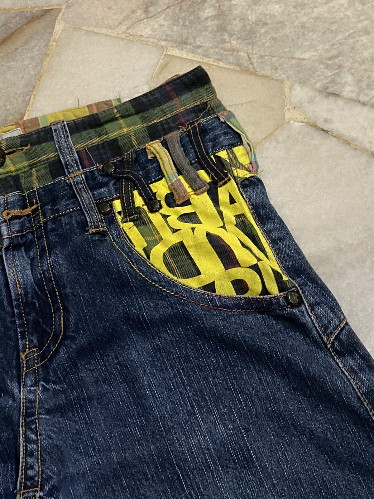 If Six Was Nine Vintage Japan Sorridere Double Waist Punk Style Design Denim Size US 32 / EU 48 - 3 Thumbnail