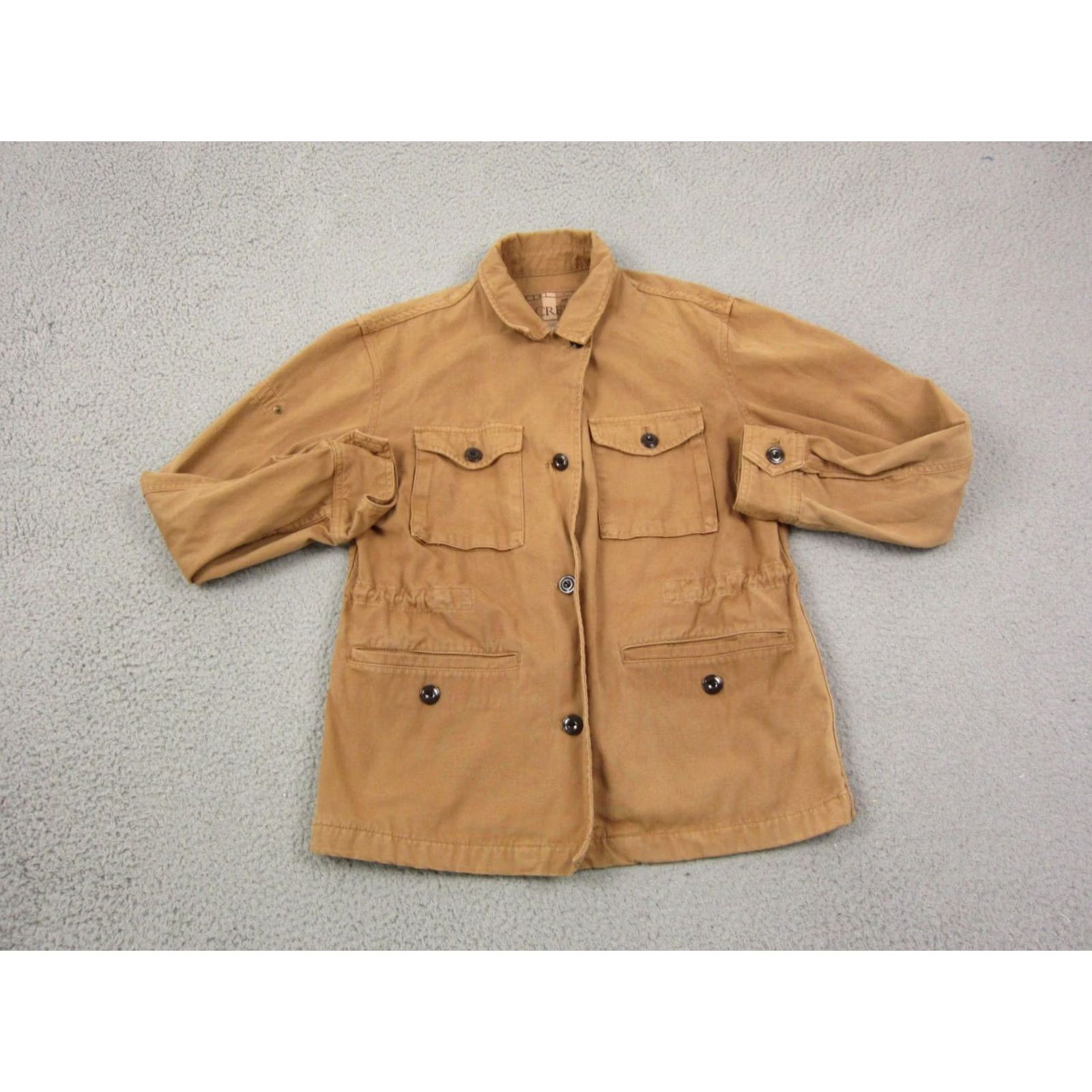J.Crew J.CREW Jacket Womens S Brown Khaki Brigadier Utility Military Field Canvas Cotton Lining 100% Cotton Tailored Regular Size S / US 4 / IT 40 - 2 Thumbnail