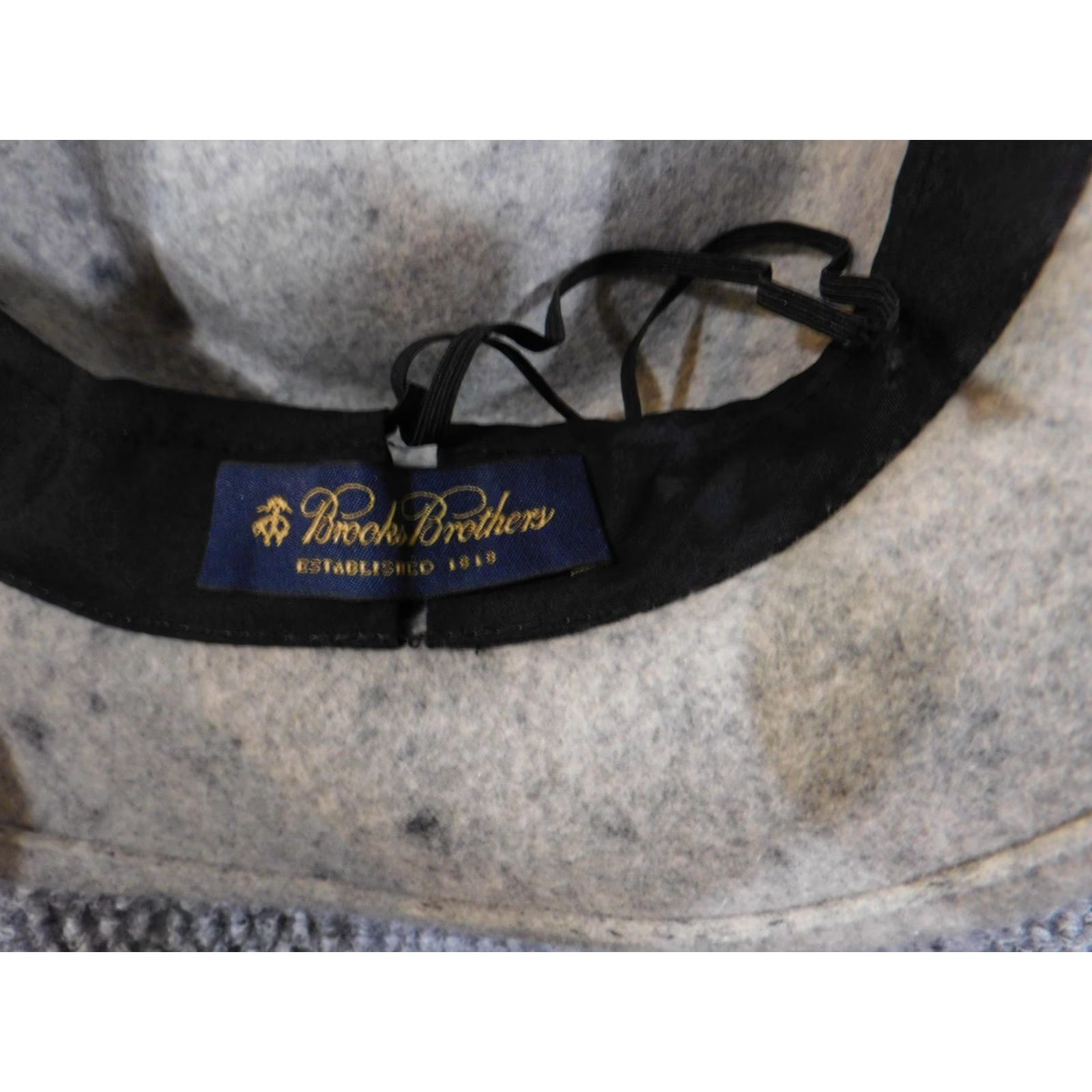 Brooks Brothers VINTAGE Brooks Brothers Hat Pork Pie Gray Blue Ribbon Bow Felt Short Brim Dress Mens Size US 35 - 7 Thumbnail
