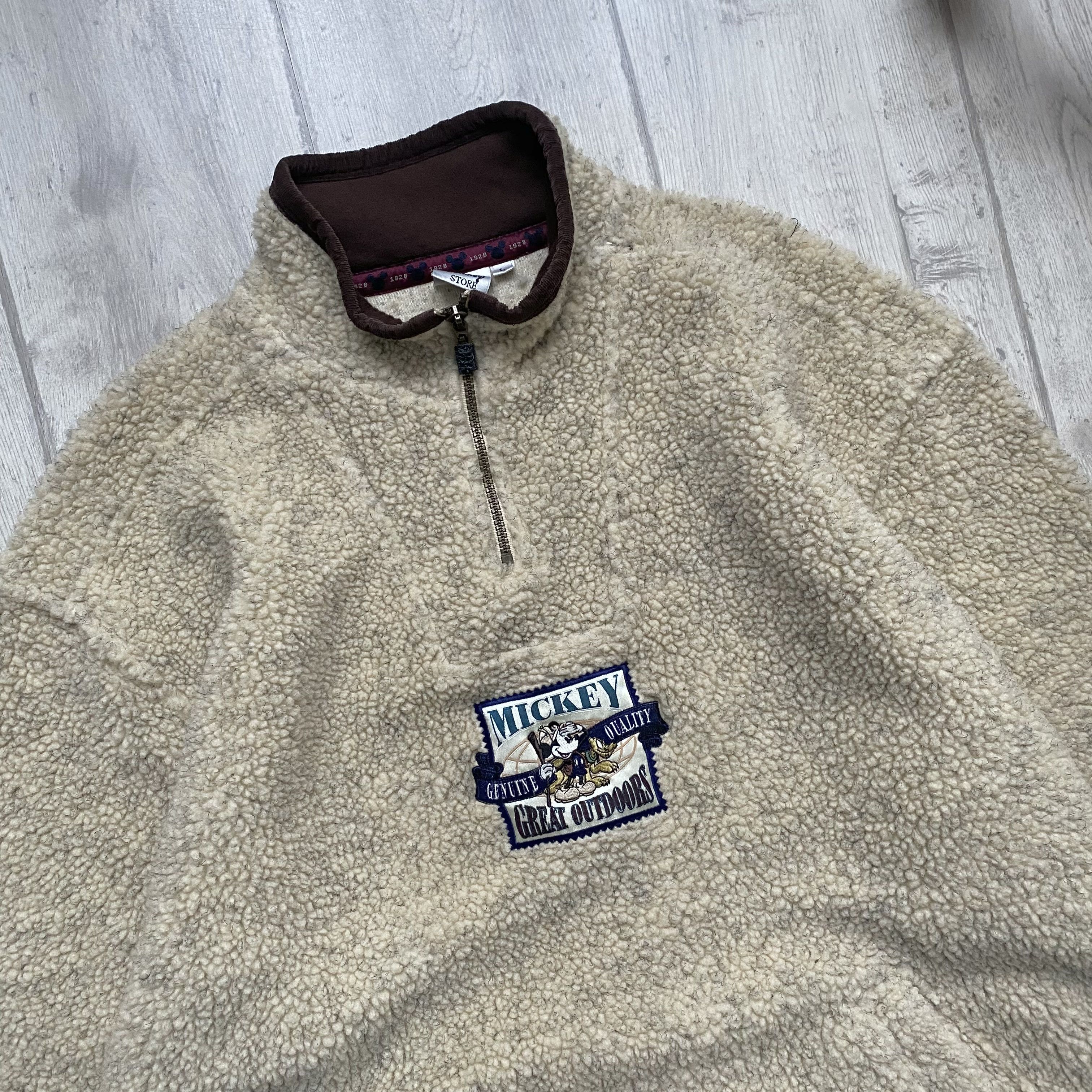 Disney 1990s Vintage Mickey Mouse fleece Boxy sweatshirt Zip Teddy Size US L / EU 52-54 / 3 - 2 Thumbnail
