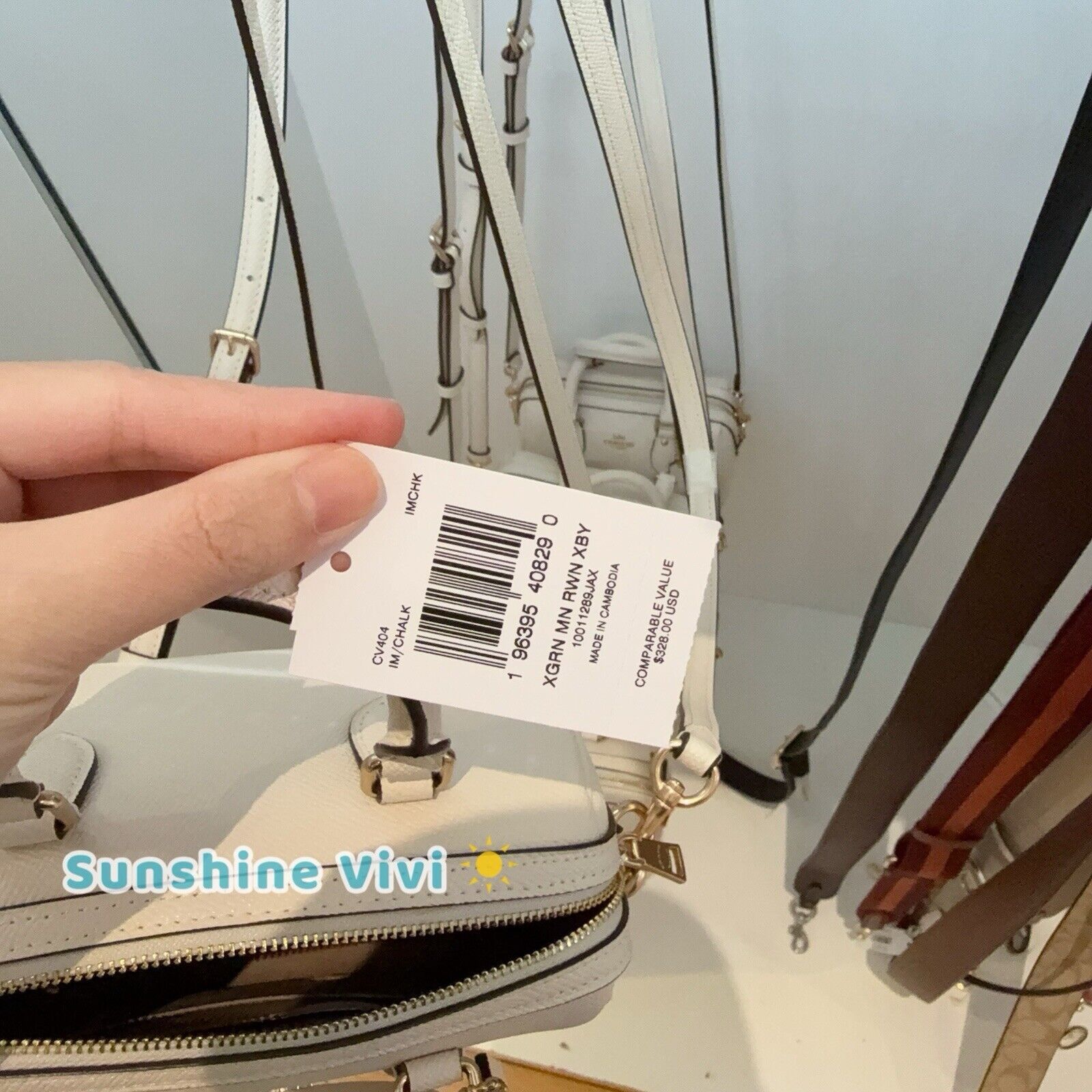 Coach NWT Coach Mini Rowan Crossbody Bag Leather CV404 Gold/Chalk Size ONE SIZE - 10 Thumbnail