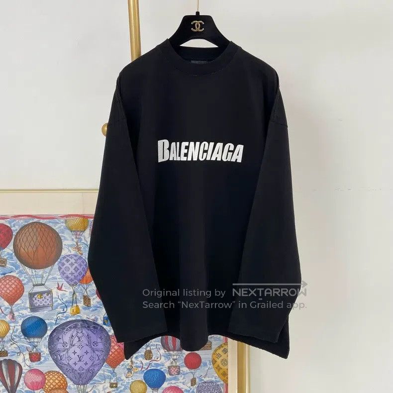 Balenciaga Balenciaga Letter Logo Black Hoodie Size US S / EU 44-46 / 1 - 1 Thumbnail