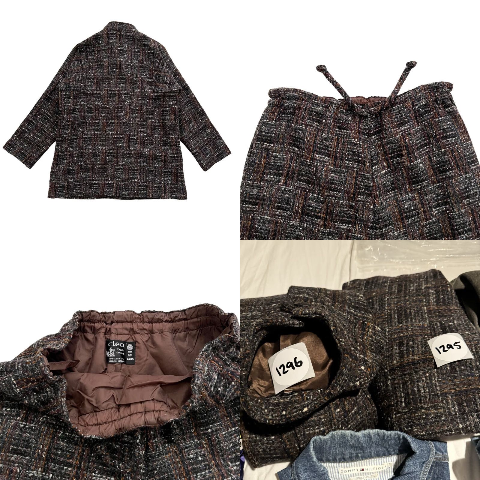 Vintage VINTAGE Cleo Dublin Ireland Wool Jacket & Skirt Combo Women’s 38 Large Black Brown Jacket Skirt Womens 38 Vintage Cleo Dublin Ireland Wool Combo Size 26" / US 2 / IT 38 - 9 Thumbnail
