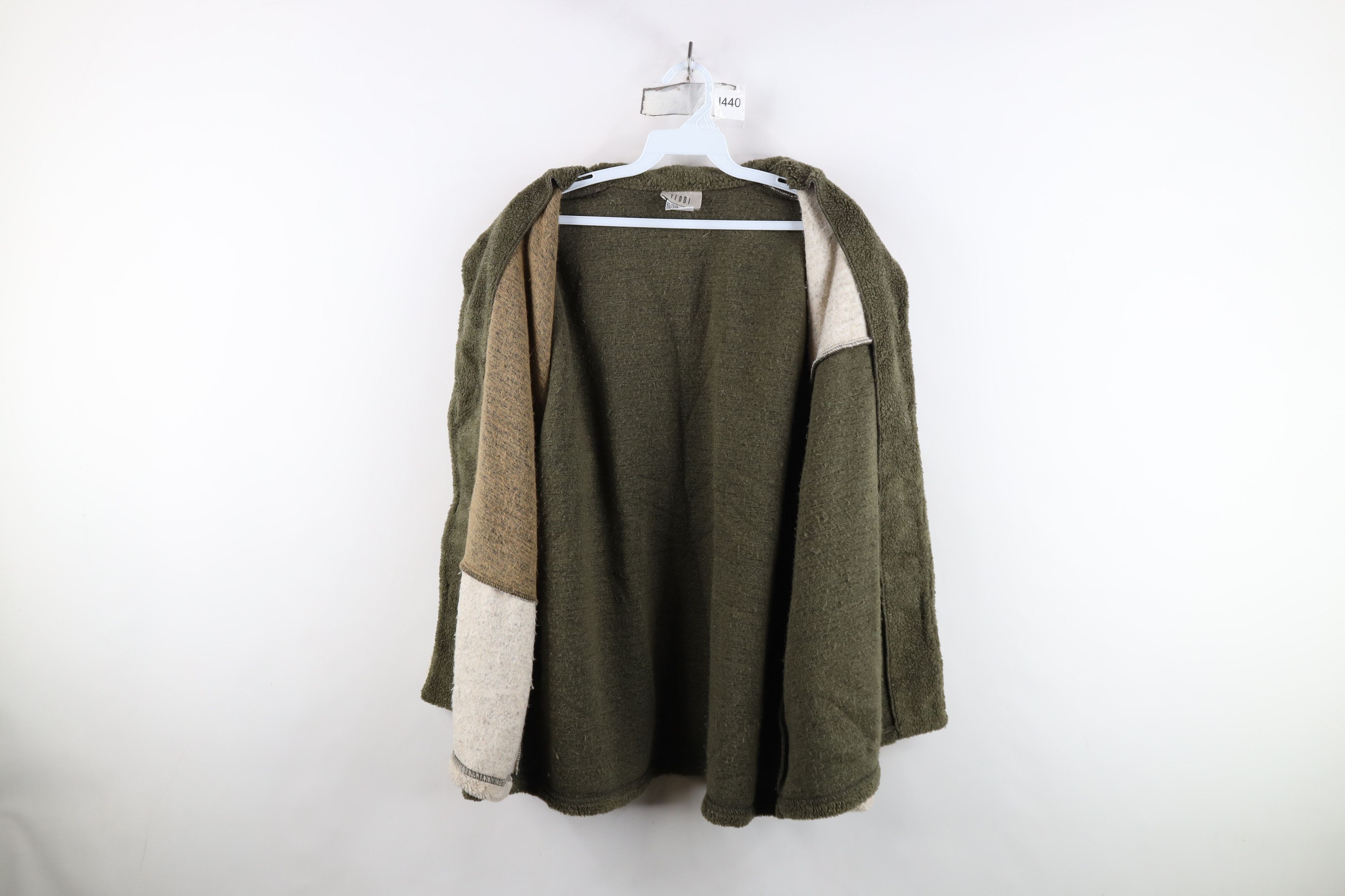 Vintage Vintage 90s Streetwear Block Deep Pile Fleece Sweater Jacket Size XL / US 12-14 / IT 48-50 - 8 Thumbnail