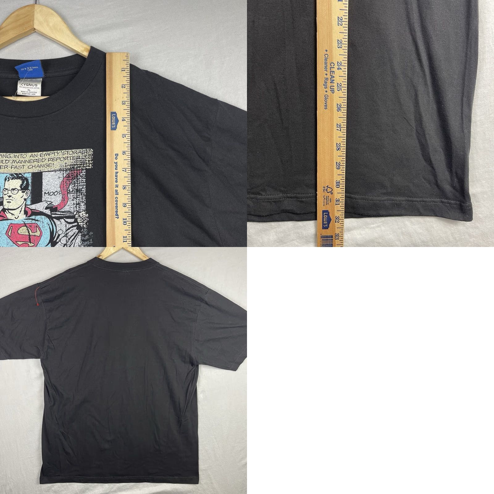 DC Comics VINTAGE Superman Shirt Mens XL Black DC Comics Comic Strip Panel Superhero Tee Size US XL / EU 56 / 4 - 8 Thumbnail