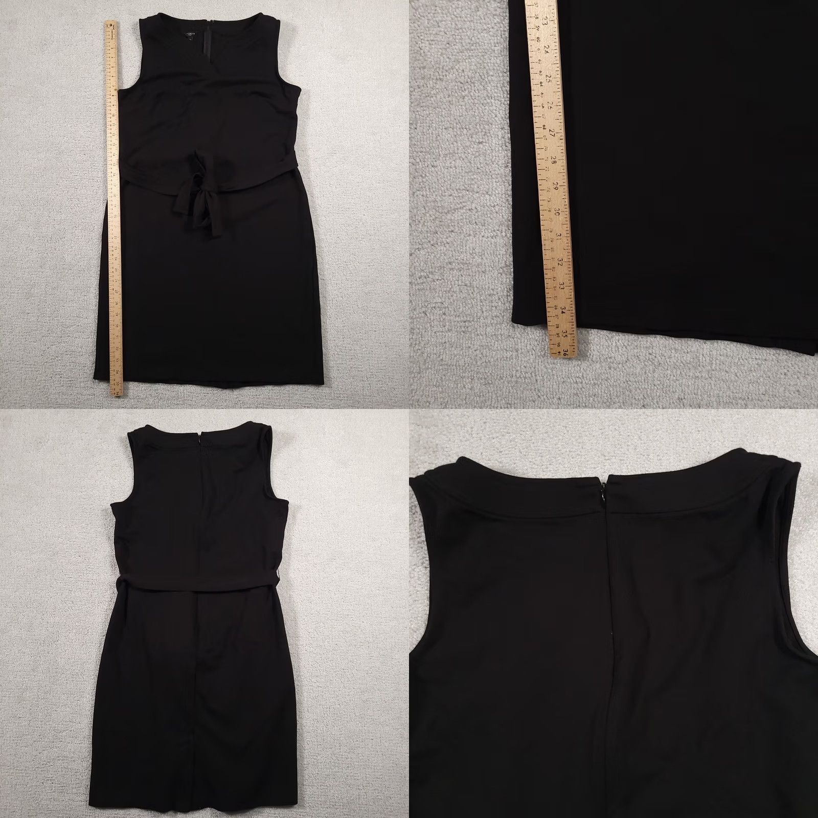 Talbots Talbots Dress Women 12P Petite Black Sleeveless V-Neck Belted Knee Length Dress Size XL / US 12-14 / IT 48-50 - 8 Thumbnail