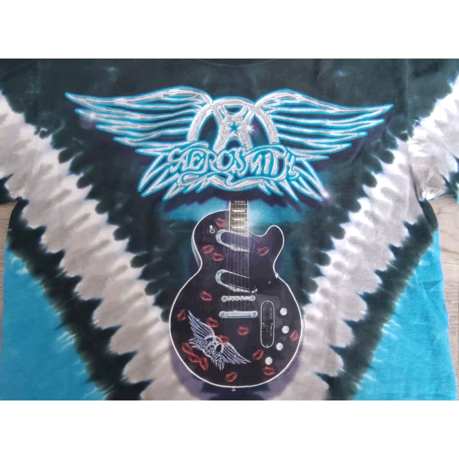 Liquid Blue Liquid Blue Aerosmith Rag Doll Tie-Dye T-Shirt Mens M Crew Neck Short Sleeve Blue Cotton 90s Retro Band Rock Mens Size US M / EU 48-50 / 2 - 4 Thumbnail