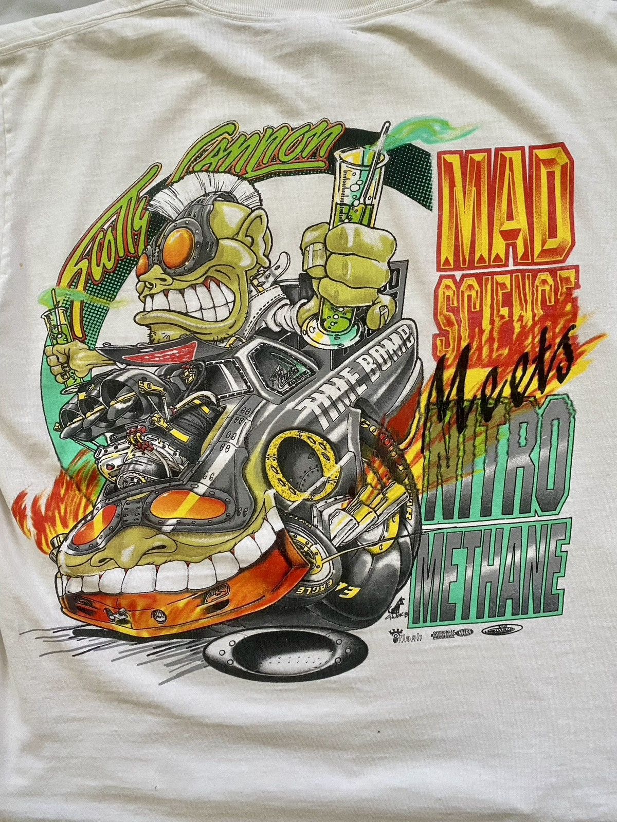 Fruit Of The Loom Vintage Scotty Cannon “Mad Science Meets Nitro Methane” Tee Size US L / EU 52-54 / 3 - 3 Thumbnail
