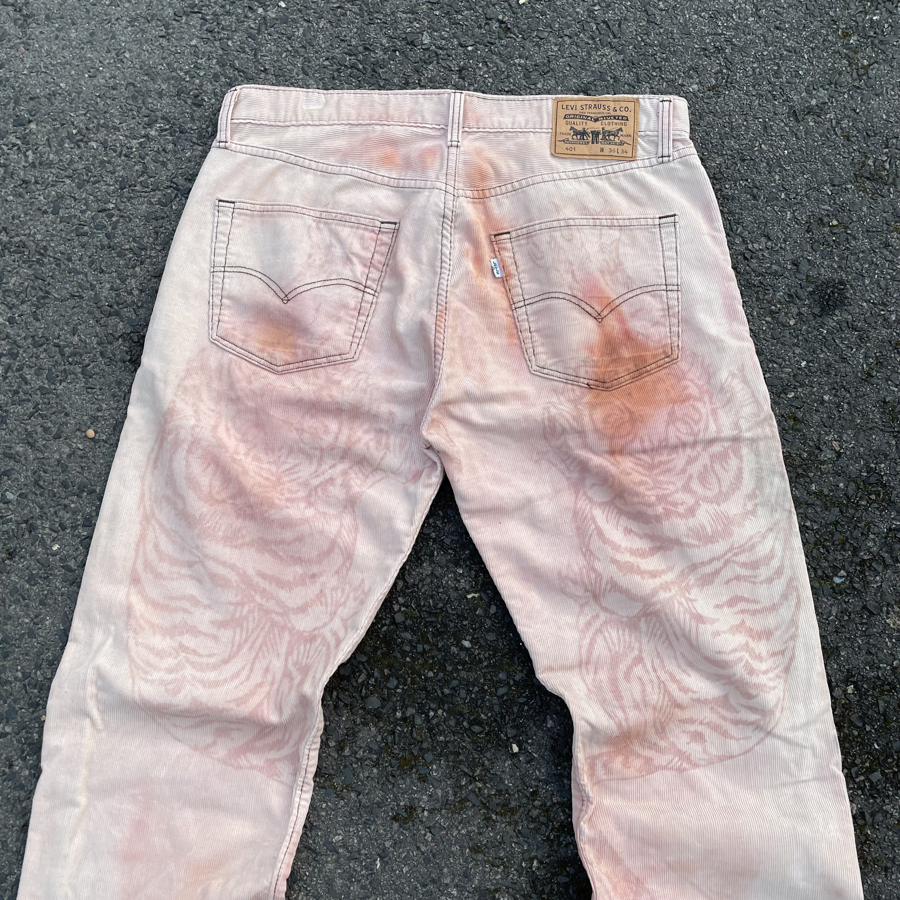 Levi's Levi's custom tiger Upcycled pants 1 of 1 streetwear Y2K Size US 36 / EU 52 - 1 Thumbnail