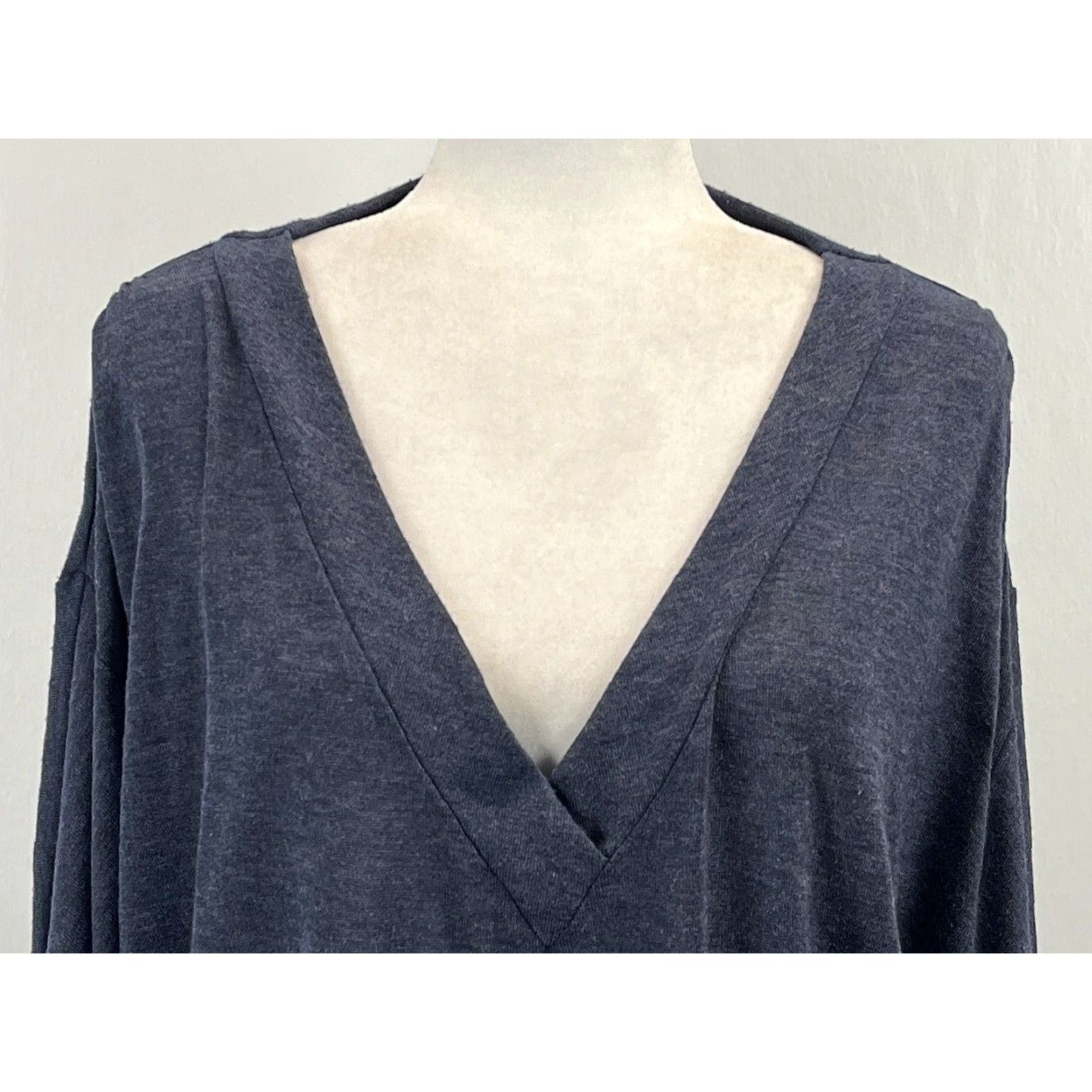 Vintage Chicos Vneck Knit Batwing Sweater Sz 3 Blue Coastal Lightweight Boxy Beachy Size XS / US 0-2 / IT 36-38 - 5 Thumbnail