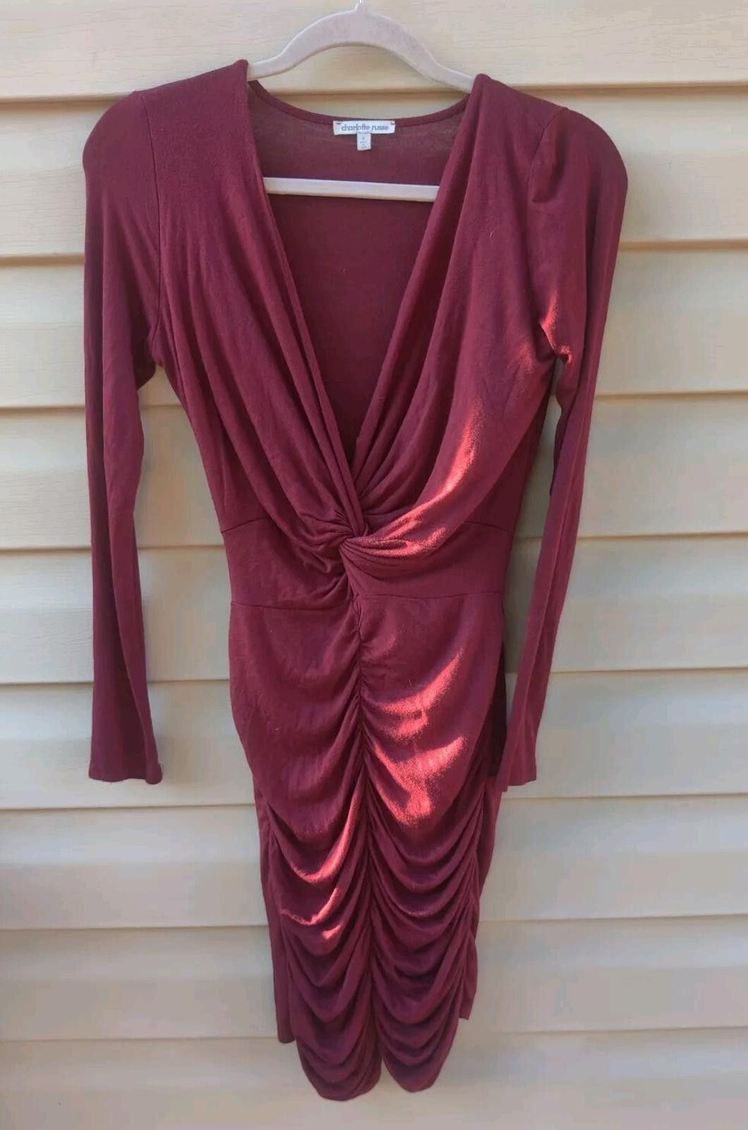 Other Charlotte Russe Burgandy Maroon Dress Size Small S Bodycon Size S / US 4 / IT 40 - 4 Thumbnail