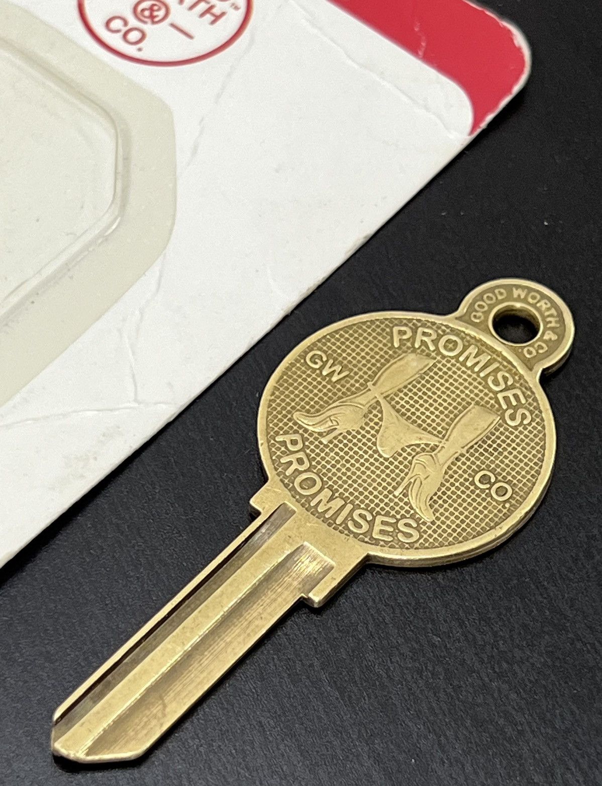 Good Worth & Co. Rare Vintage Brass “PROMISES” Key Pendant Good Worth & Co Size ONE SIZE - 3 Thumbnail