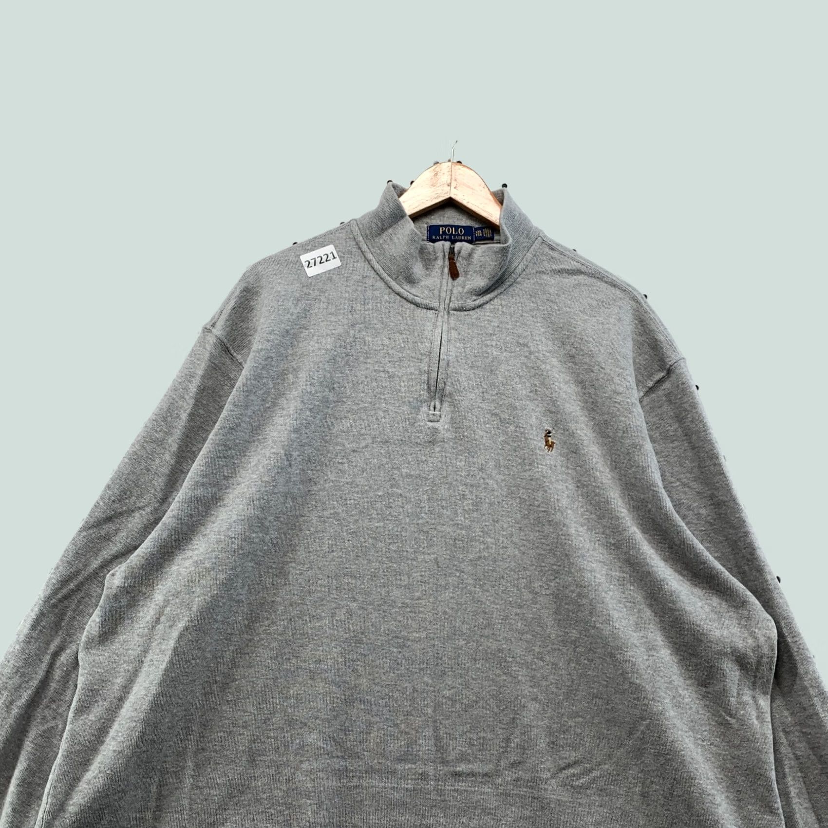 Polo Ralph Lauren Polo Ralph Lauren 1/4 Zip Pullover Sweater Gray Pony Estate Rib Mens 2XL 29x30 Size US XXL / EU 58 / 5 - 1 Thumbnail