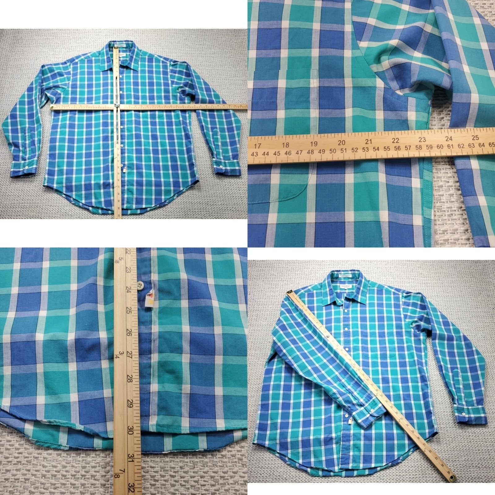 Yves Saint Laurent VINTAGE Yves Saint Laurent Shirt Mens L Long Sleeve Plaid Casual Shirt Size US L / EU 52-54 / 3 - 8 Thumbnail