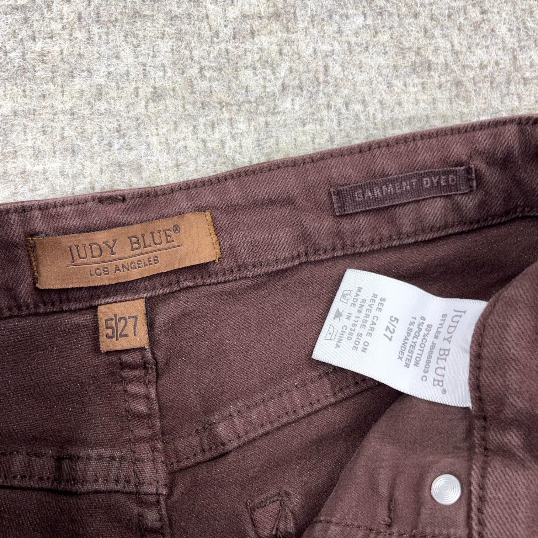 Vintage Judy Blue Jeans Women 5 27 Brown Flared High Rise Western Boho Bellbottom Distressed Stretch Denim Jeans Womens Size 27" / US 4 / IT 40 - 3 Thumbnail