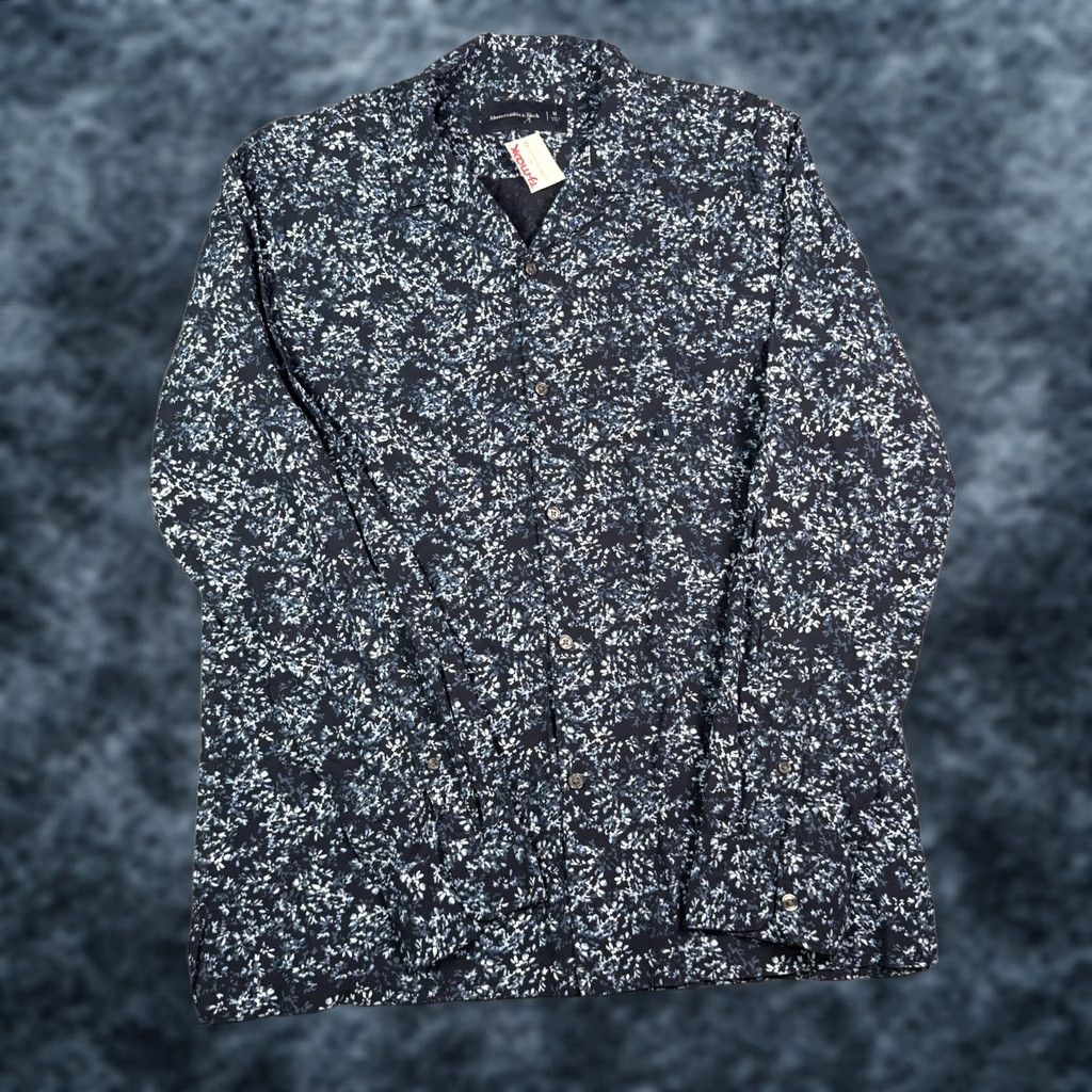 Abercrombie & Fitch Abercrombie & Fitch Shirt Mens M Blue Floral Long Sleeve Button Viscose Bamboo Size US M / EU 48-50 / 2 - 1 Thumbnail