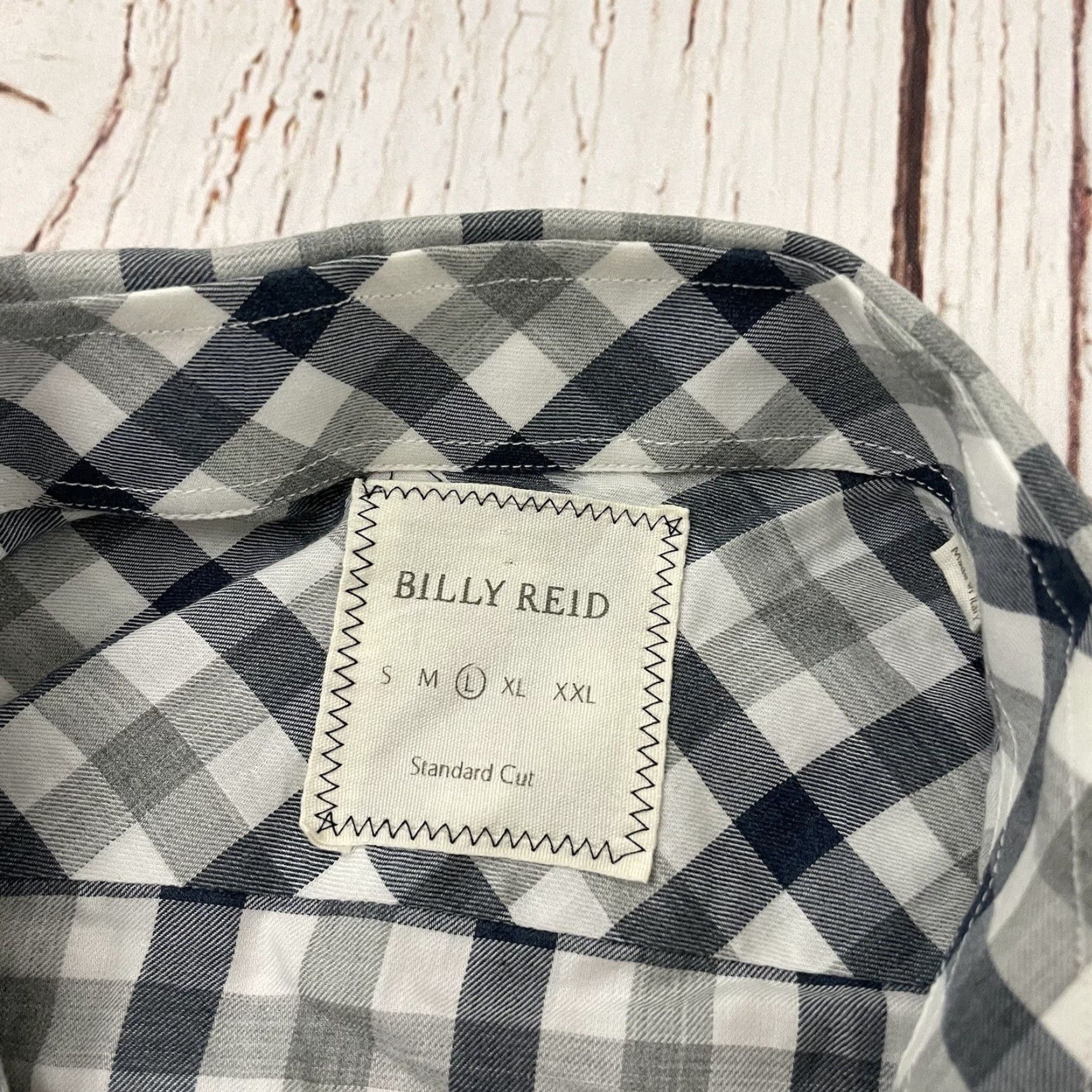 Billy Reid Billy Reid Long Sleeve Plaid Button-Up Shirt Men's L Blue Gray Size US L / EU 52-54 / 3 - 2 Thumbnail