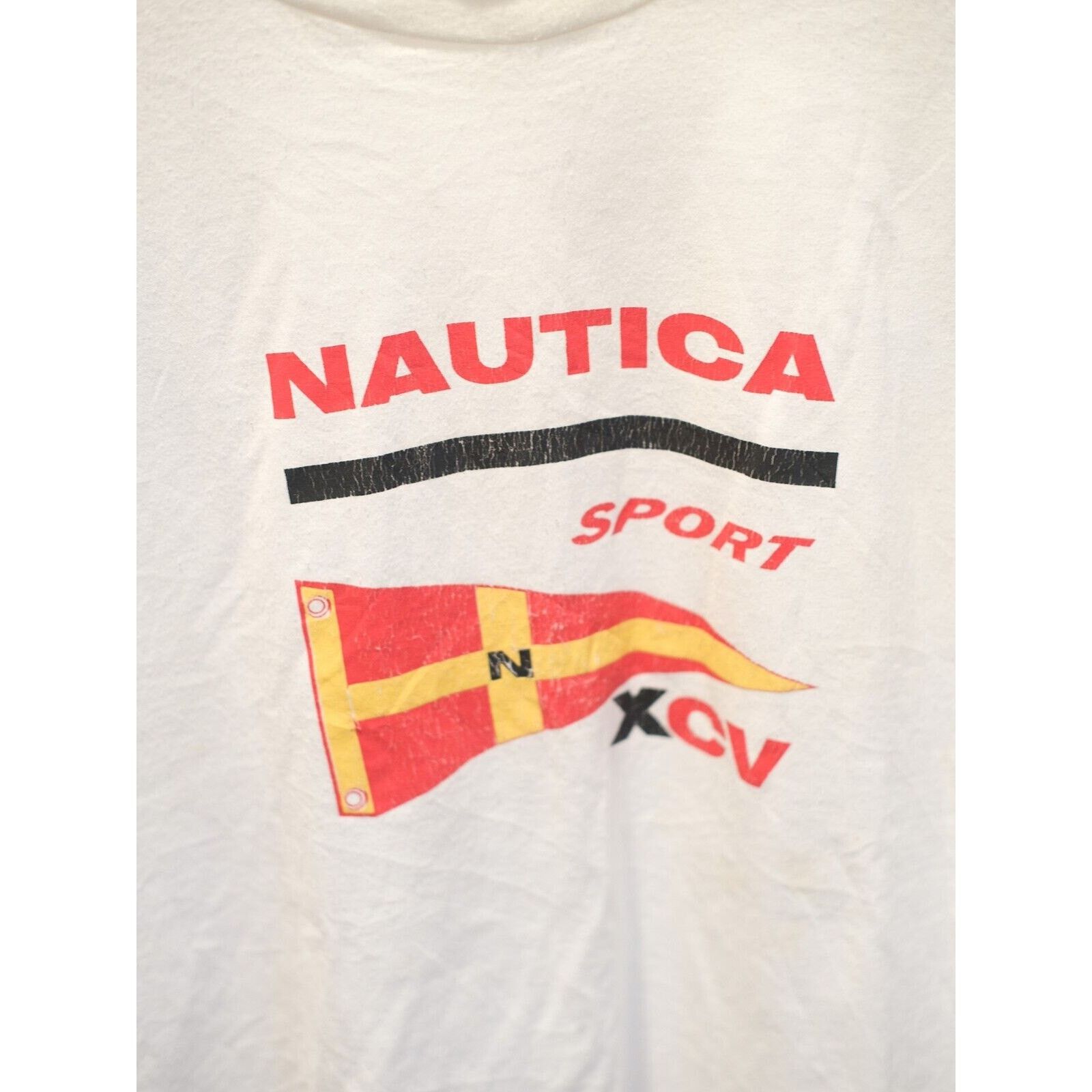 Nautica Nautica Mens XL White Graphic Print Sports T-Shirt Cotton Size US XL / EU 56 / 4 - 2 Thumbnail