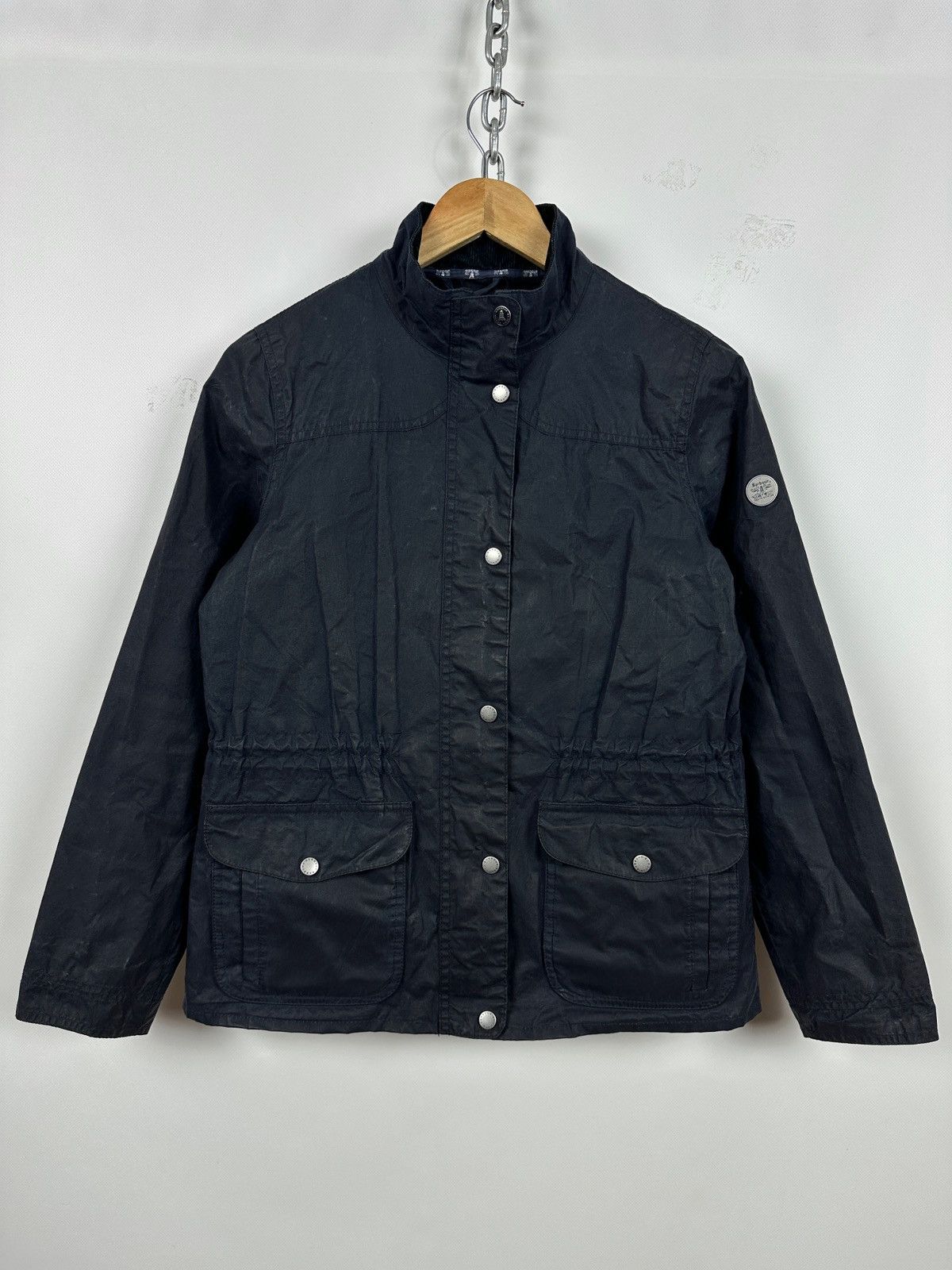 Barbour Barbour Navy Blue Waxed Dover Lightweight Jacket Size S / US 4 / IT 40 - 2 Thumbnail