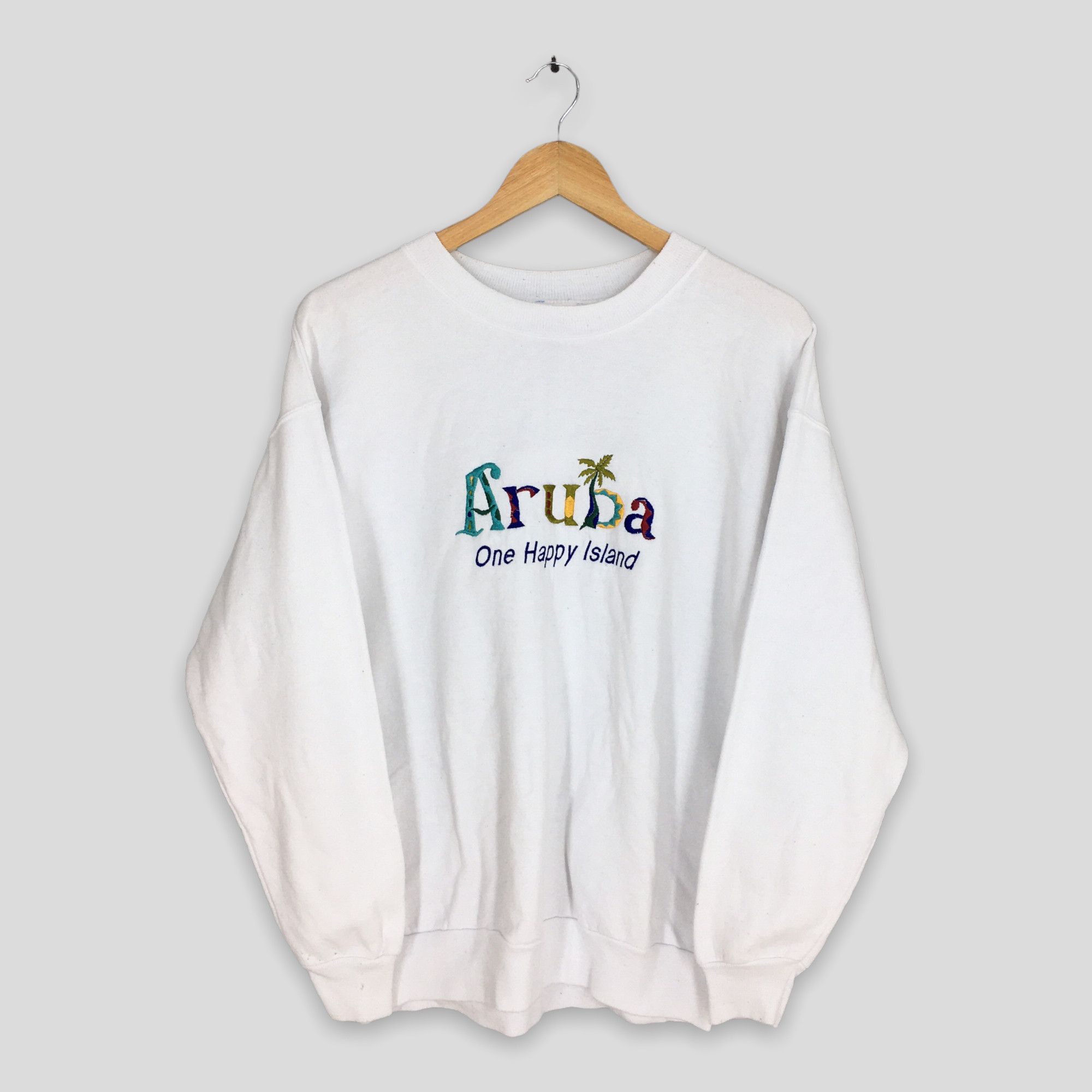 Other Vintage 90s Aruba Island White Sweatshirt Medium Size US M / EU 48-50 / 2 - 1 Thumbnail