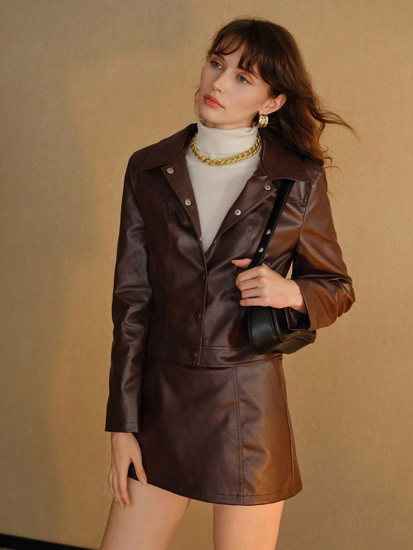 Other Women Brown Cowhide Jacket Genuine Leather 🐄 | 🧥✨ Size S / US 4 / IT 40 - 3 Thumbnail