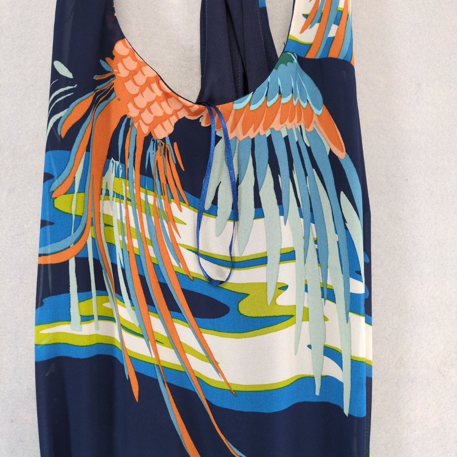 Other Eunishop Size L Tropical Phoenix Bird Maxi Dress Sheer Size L / US 10 / IT 46 - 4 Thumbnail