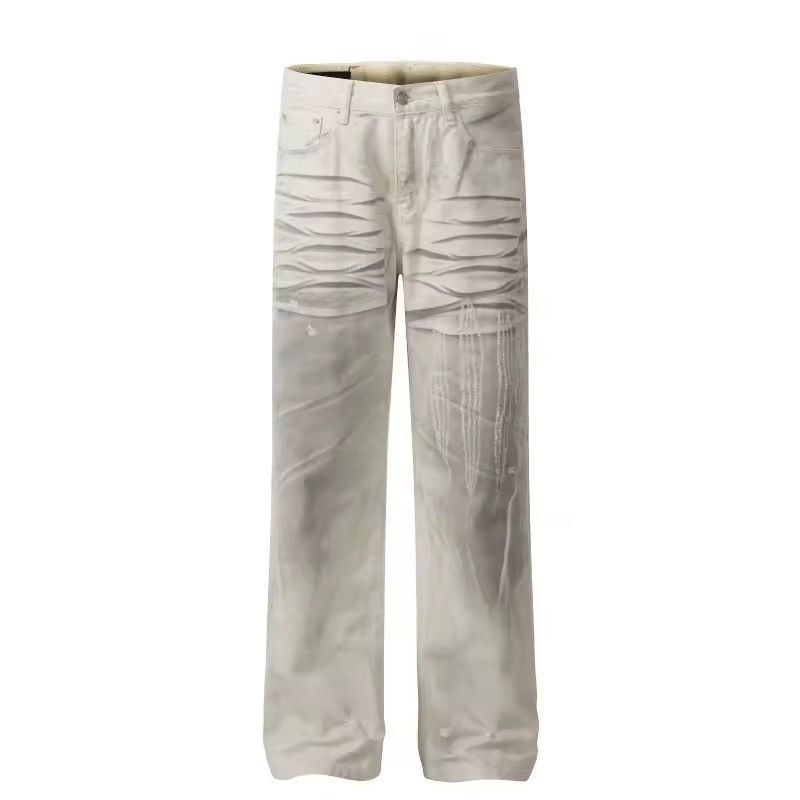 Designer × Jean Dirty Washing Baggy Ripped Stacked Jean Size US 28 / EU 44 - 4 Thumbnail