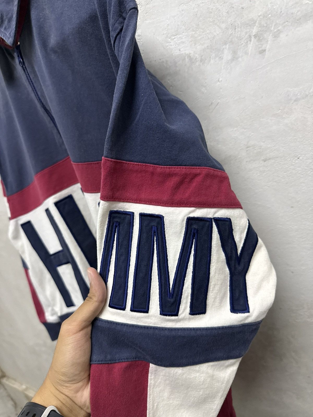 Tommy Hilfiger Vintage 90s Tommy Hilfiger Big Spell Out Rugby Shirt Size US S / EU 44-46 / 1 - 8 Thumbnail