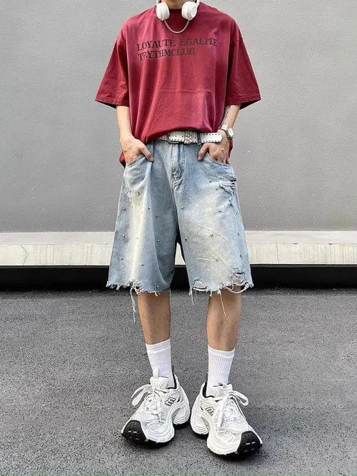 VIBE Distressed Blue Jorts, Ripped Shorts Size US 30 / EU 46 - 1 Thumbnail