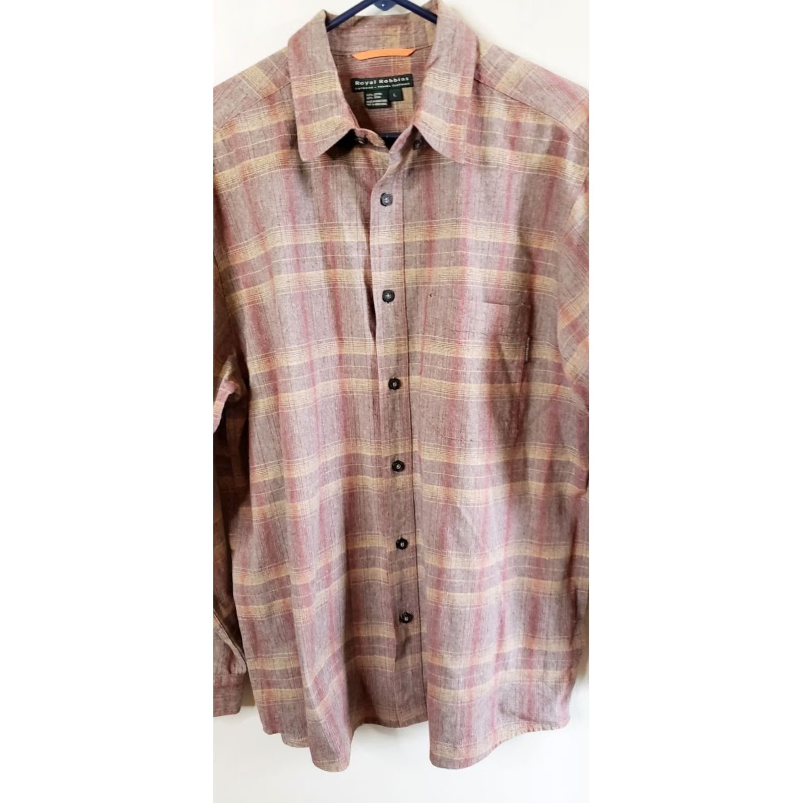 Royal Robbins Royal Robbins Plaid Shirt Men L Brown Red One Pocket Long Sleeve Button-Down Casual Size US L / EU 52-54 / 3 - 2 Thumbnail