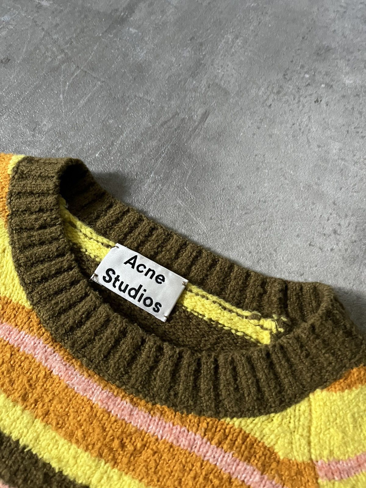 Acne Studios Acne Studios striped yellow orange sweater Size US S / EU 44-46 / 1 - 9 Thumbnail
