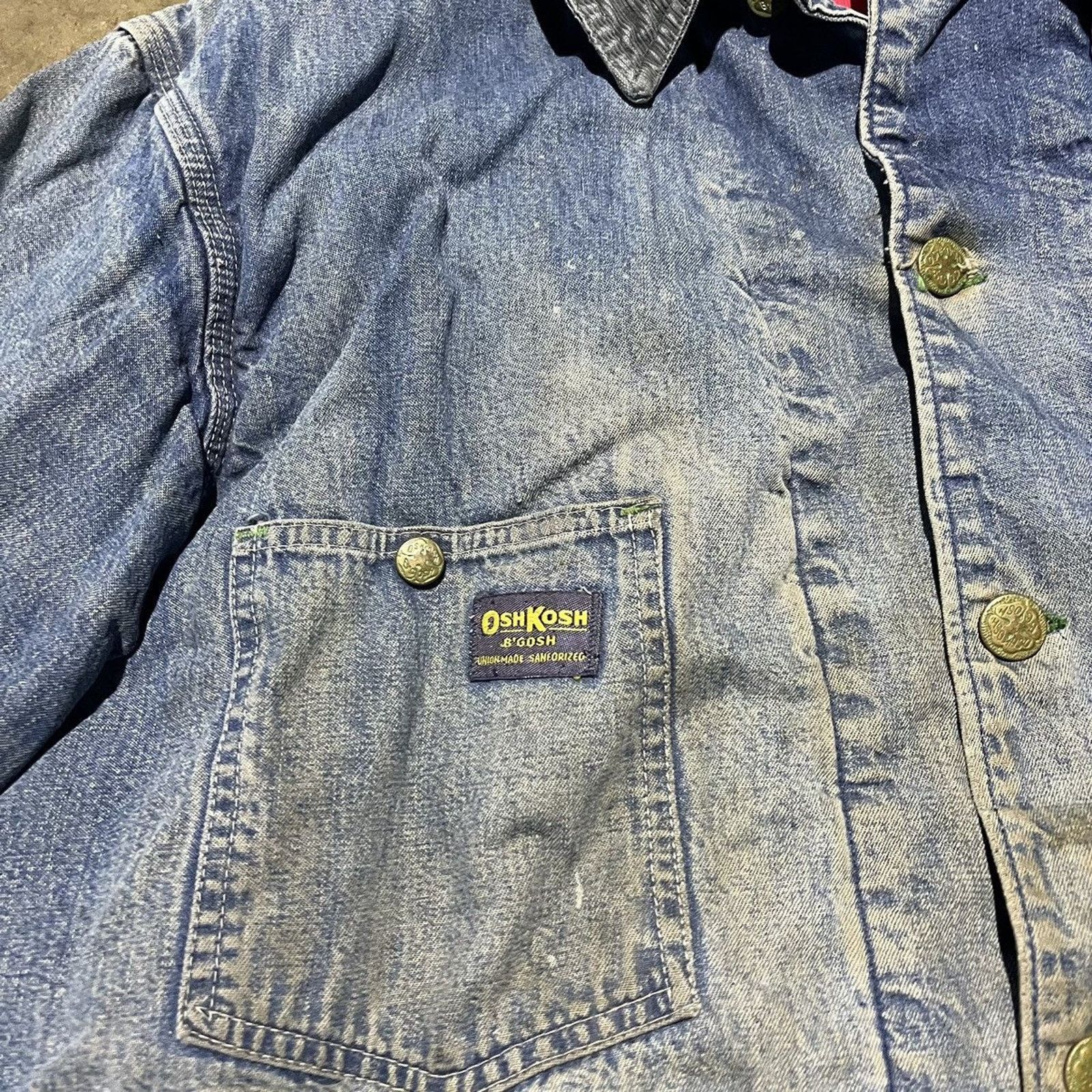 Vintage Vintage 60s 70s OshKosh Blue Faded Denim Chore Jacket Size US XL / EU 56 / 4 - 2 Thumbnail