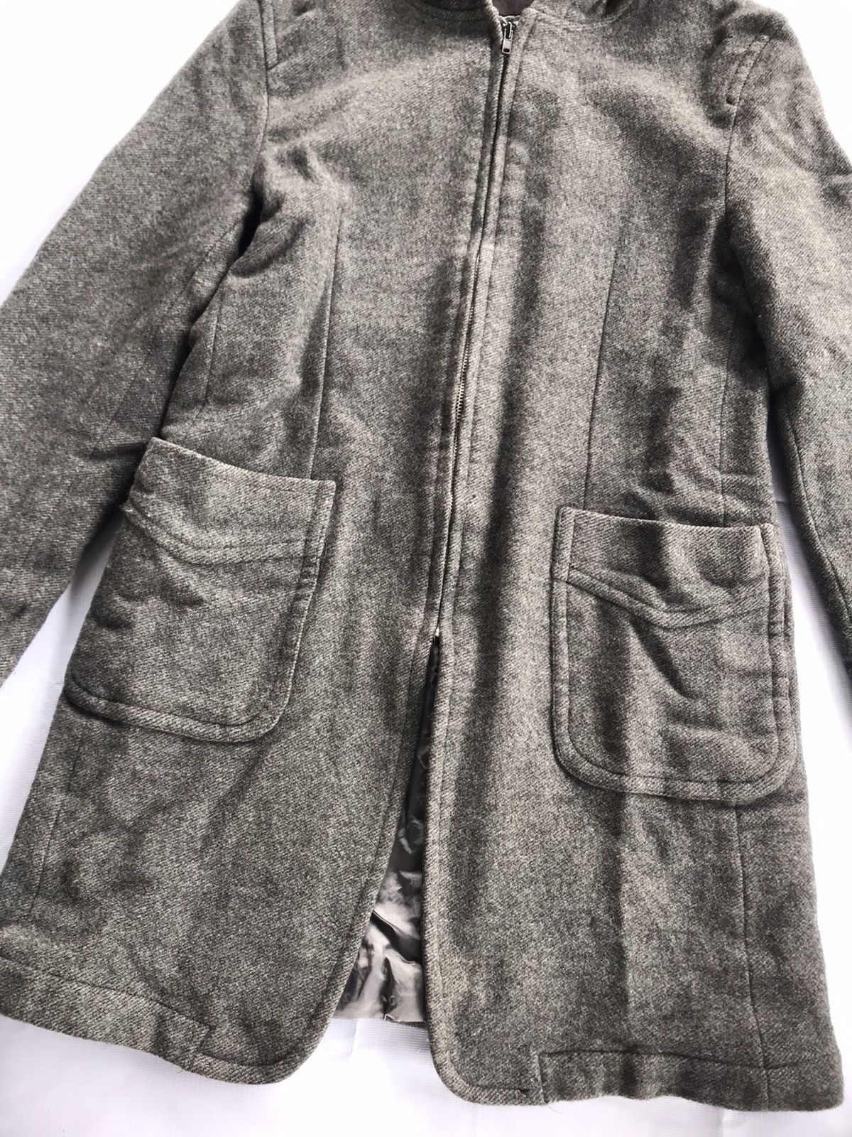 Designer × Japanese Brand × Takeo Kikuchi Vintage Takeo Kikuchi Gray Coats Jacket Size L / US 10 / IT 46 - 5 Thumbnail