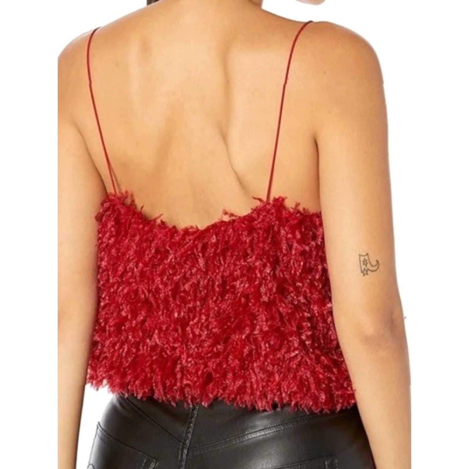 Show Me Your MuMu Show Me Your Mumu Cropped Blouse Sleeveless XS Red Halter Spaghetti Strap Boho / Bohemian Party Shirt Womens Size XS / US 0-2 / IT 36-38 - 2 Thumbnail