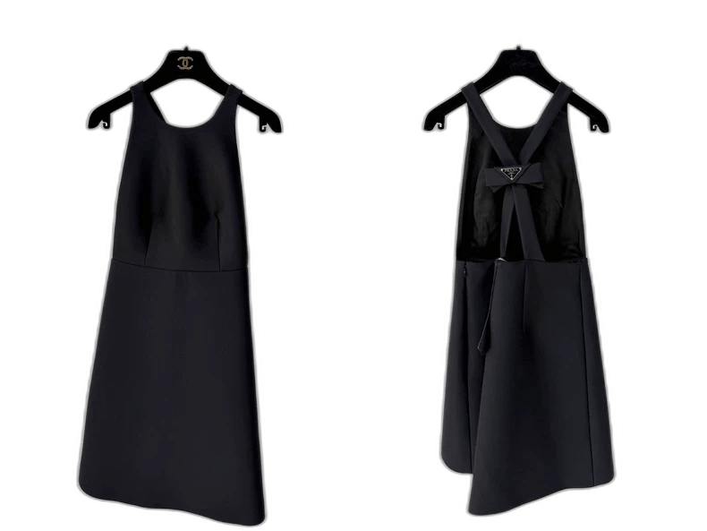 Prada New Prada Black Open-Back Dress with Bow Size S / US 4 / IT 40 - 1 Thumbnail