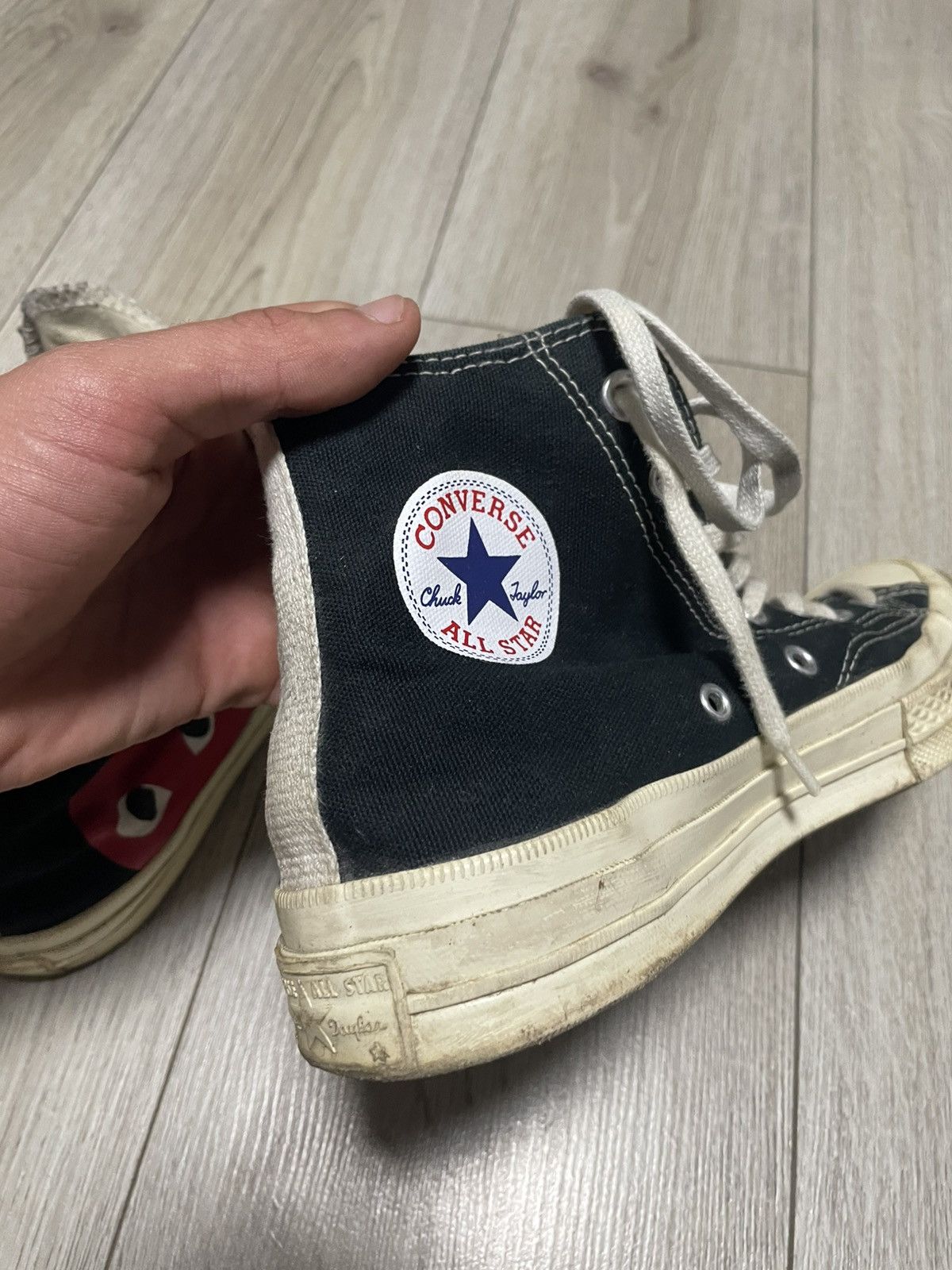 Comme des Garcons × Converse Comme des Garcons Converse Hi Top Sneakers Chuck Taylor Size US 7 / EU 40 - 15 Thumbnail